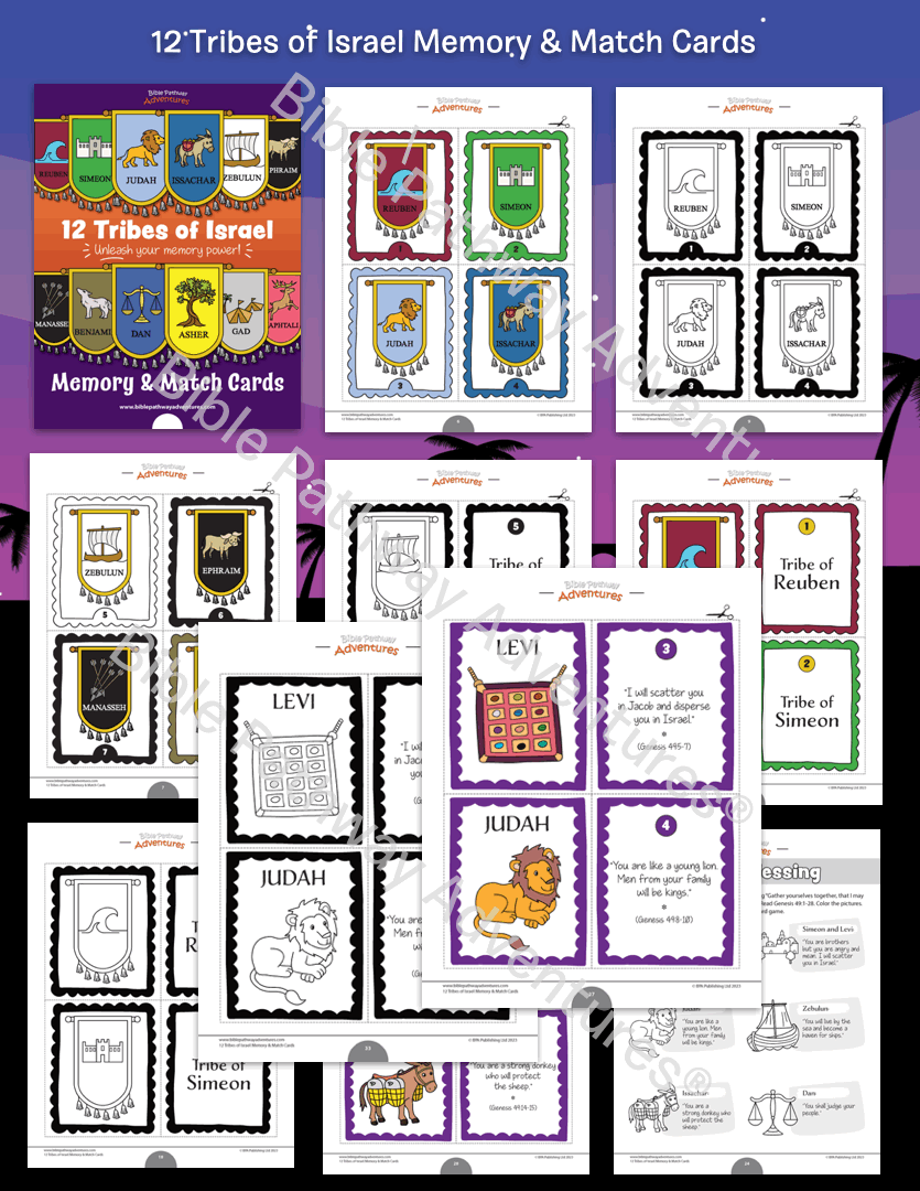 12 Tribes of Israel Memory & Match Cards (PDF)