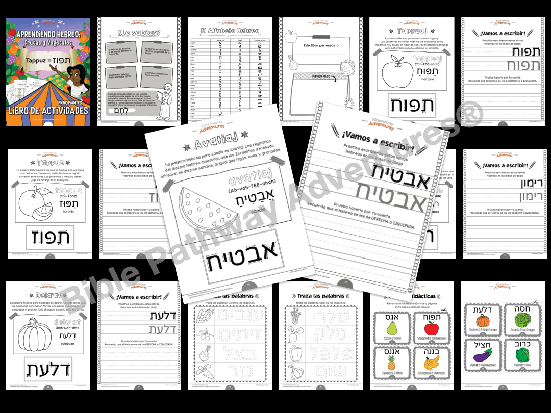 Aprendiendo Hebreo: Frutas y Vegetales - Libro de actividades (PDF)