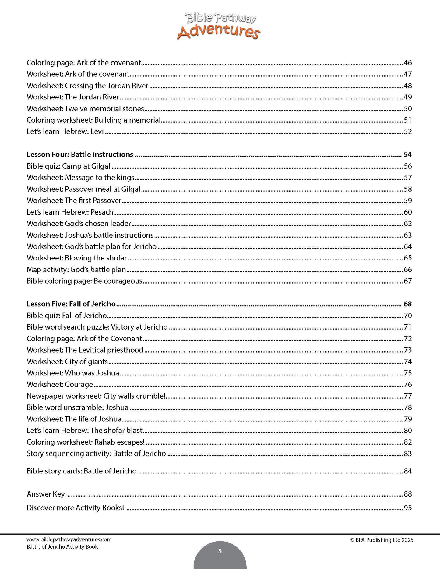 Battle of Jericho Activity Book (PDF)