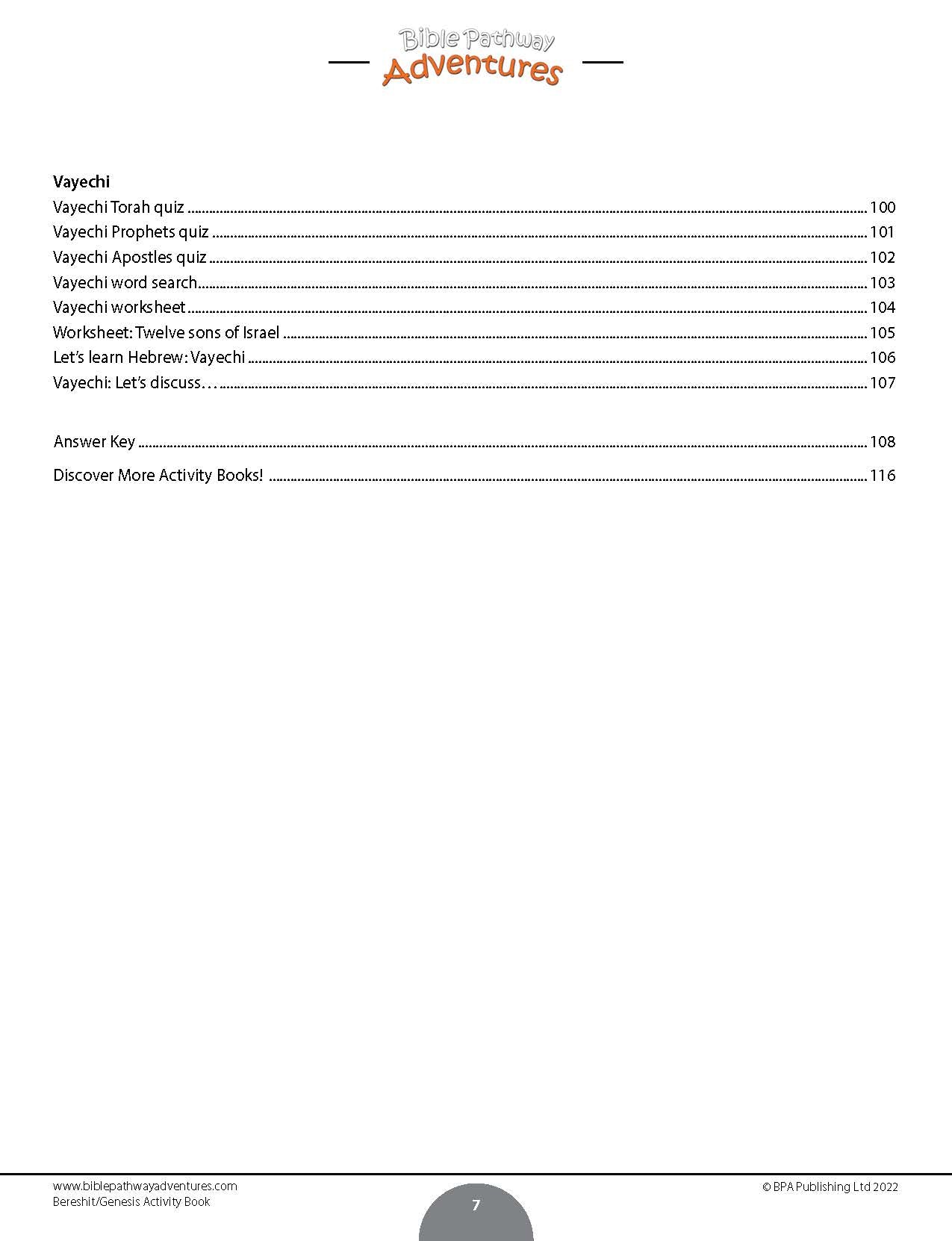 Bereshit / Genesis Torah Portion Activity Book (PDF)