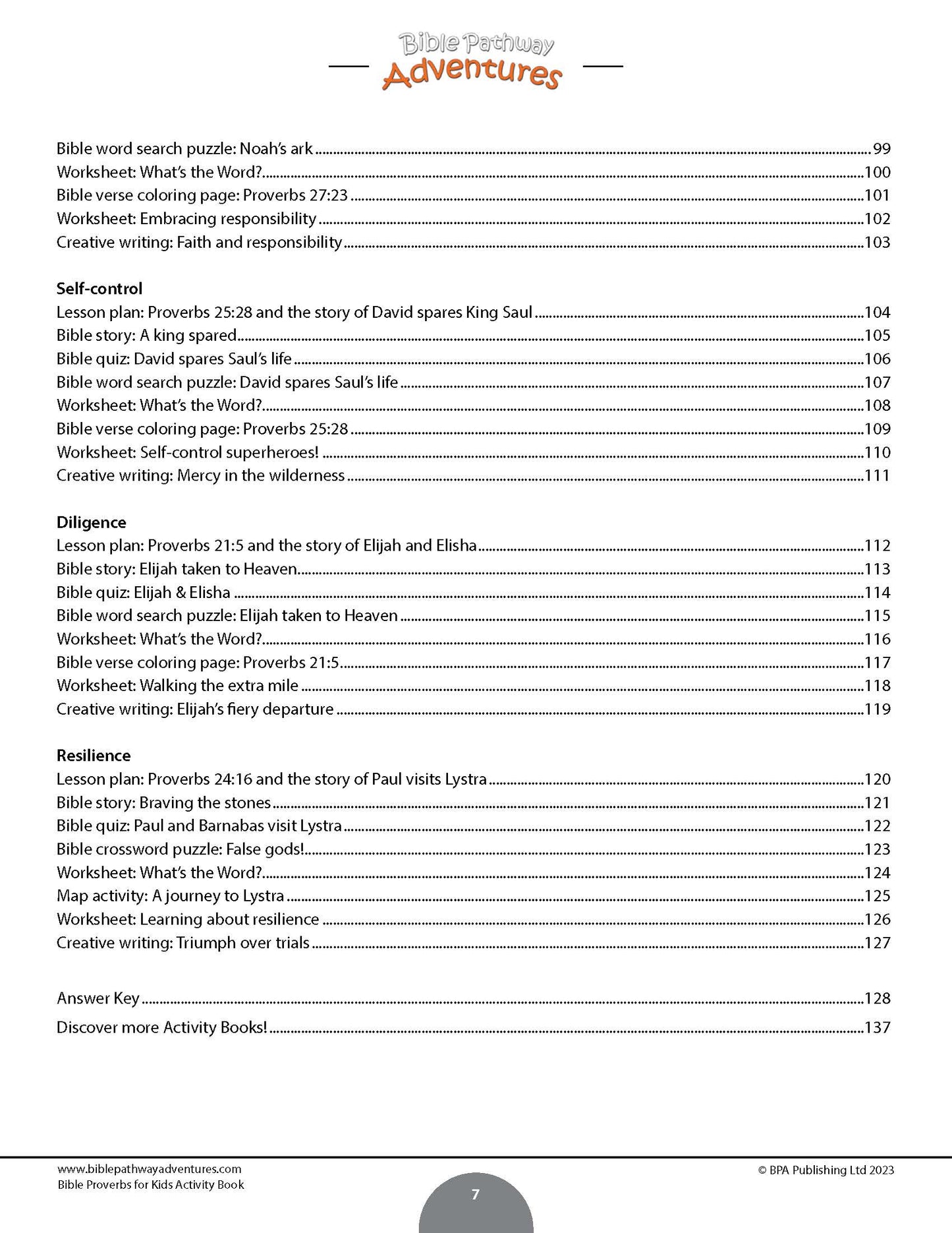 Bible Proverbs for Kids Activity Book (PDF)