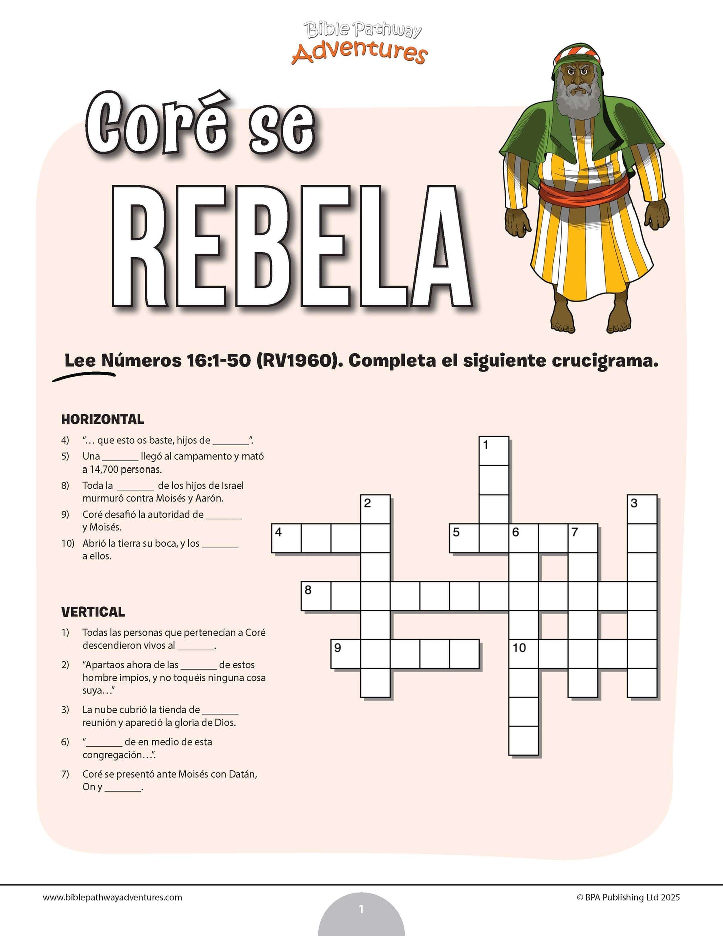 Crucigrama de Coré se rebela