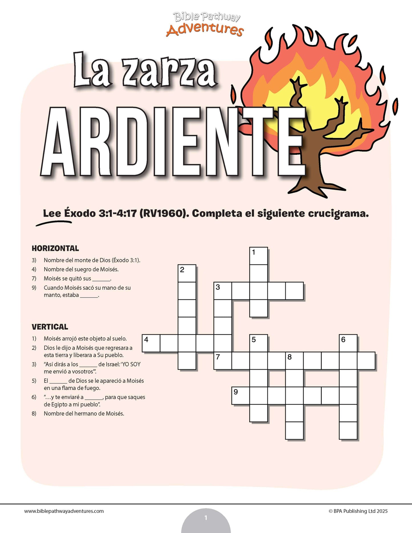 Crucigrama de la zarza ardiente