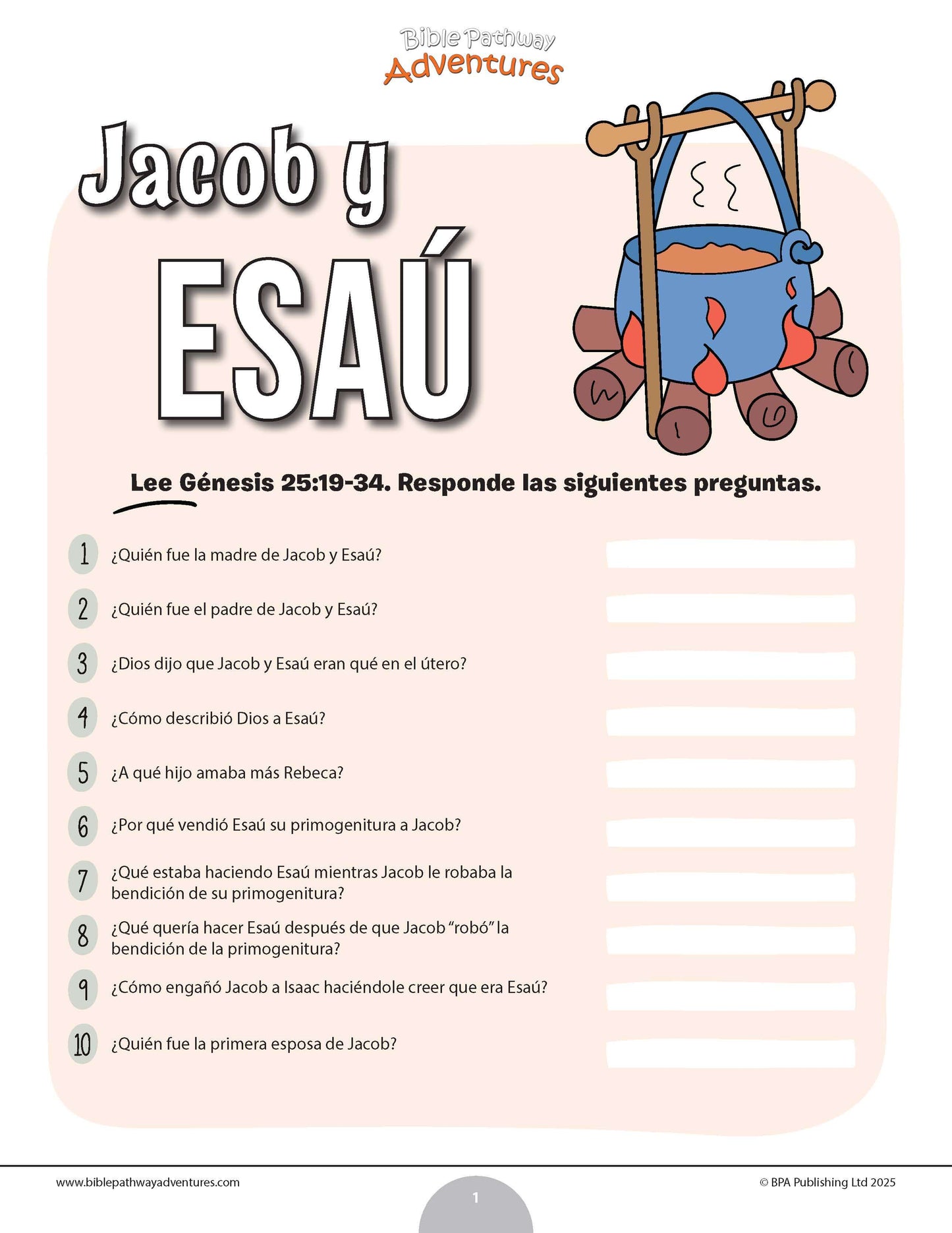 Cuestionario bíblico de Jacob y Esaú