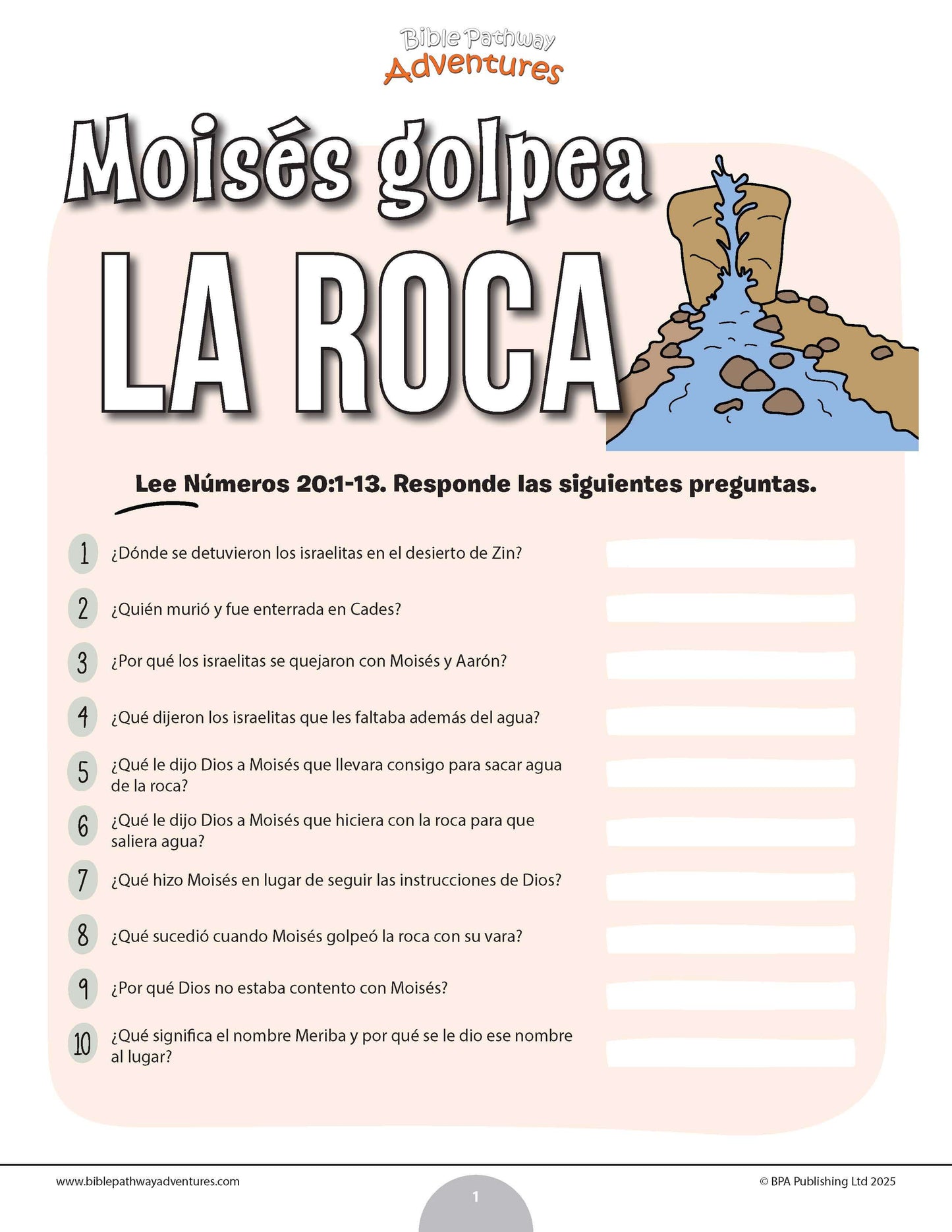 Cuestionario bíblico de Moisés golpea la Roca