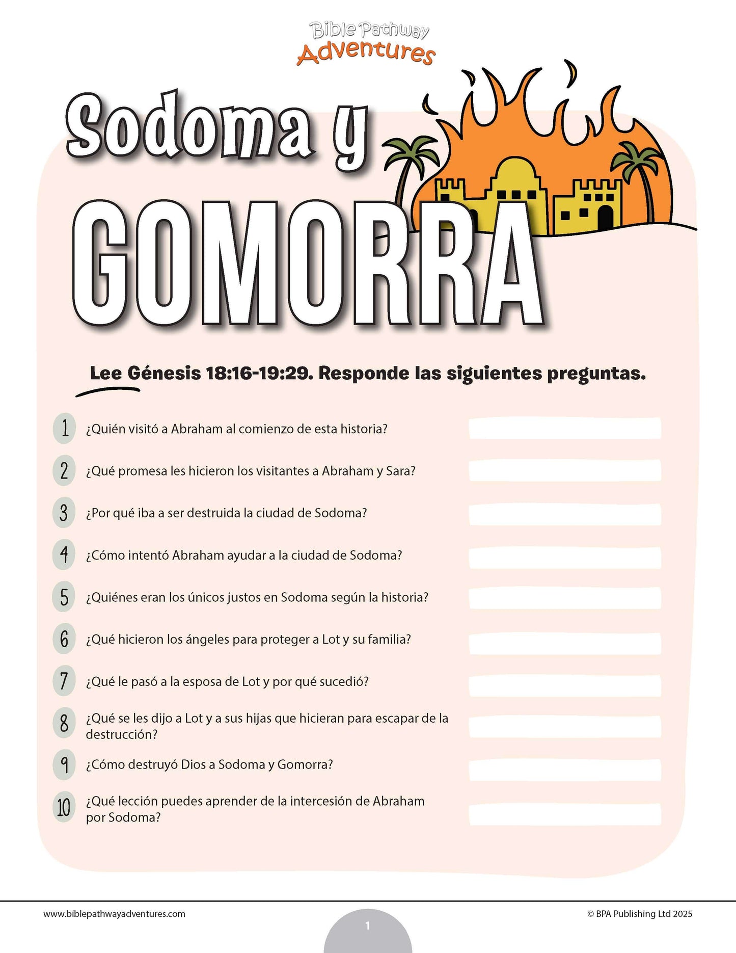 Cuestionario bíblico de Sodoma y Gomorra