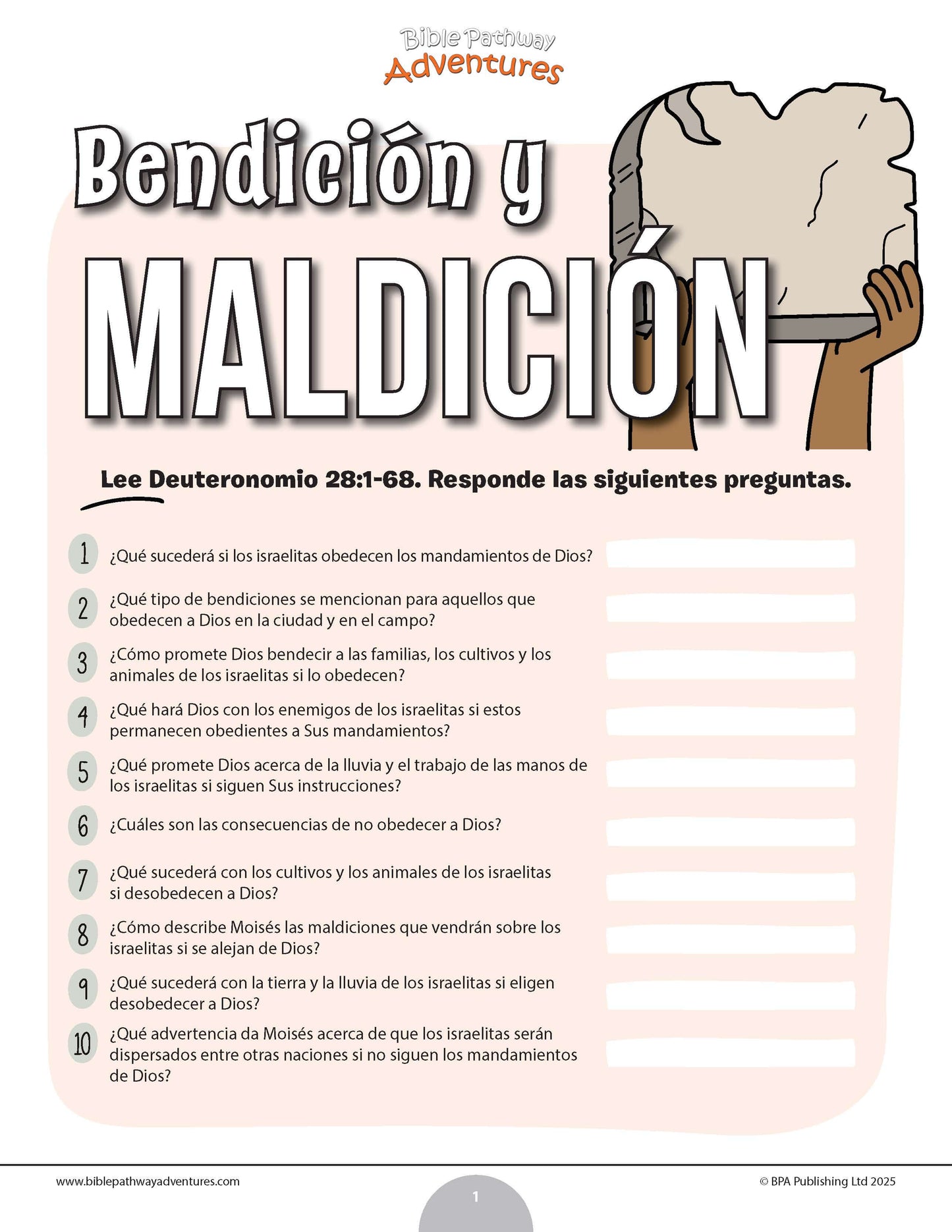 Cuestionario bíblico de bendiciones y maldiciones