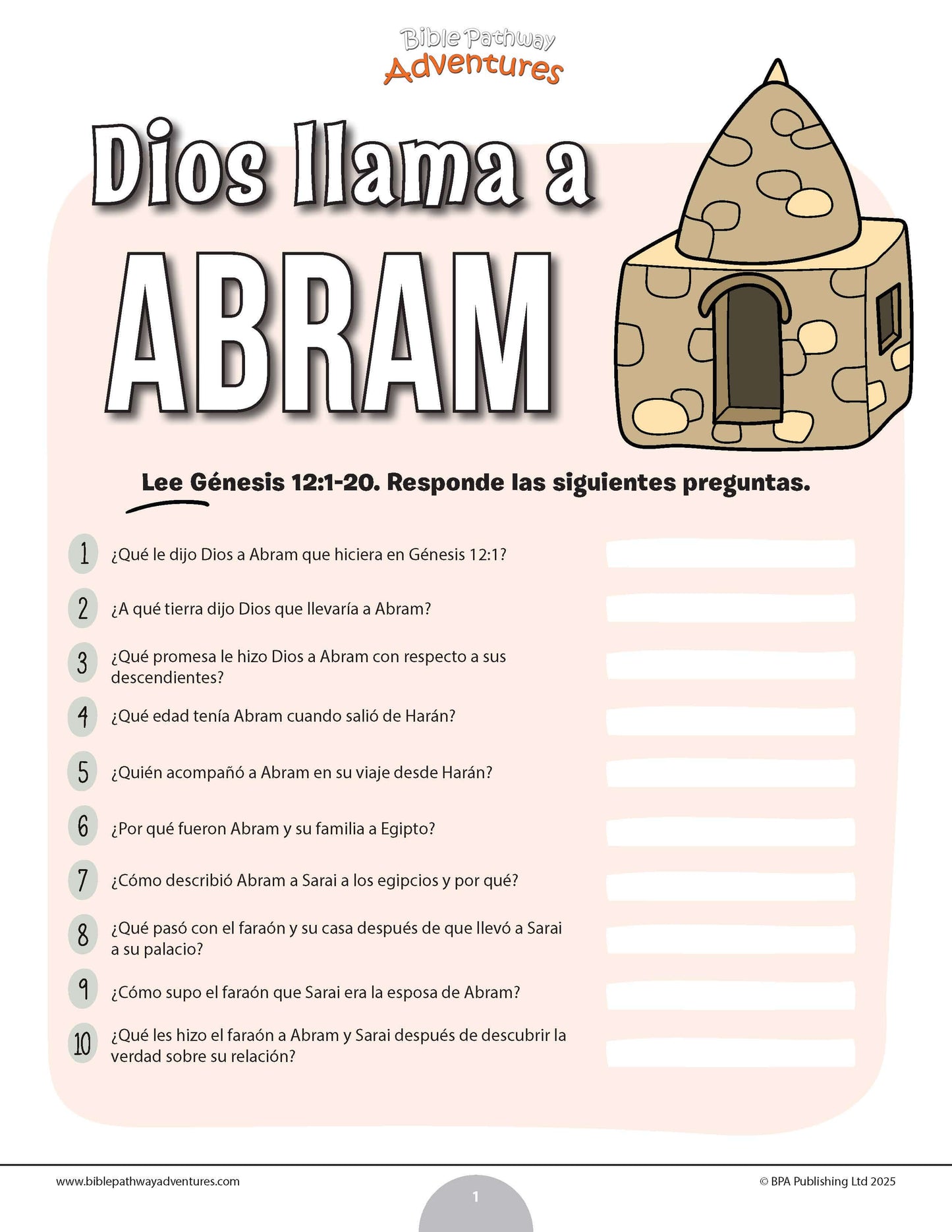 Cuestionario bíblico de cuando Dios llamó a Abram