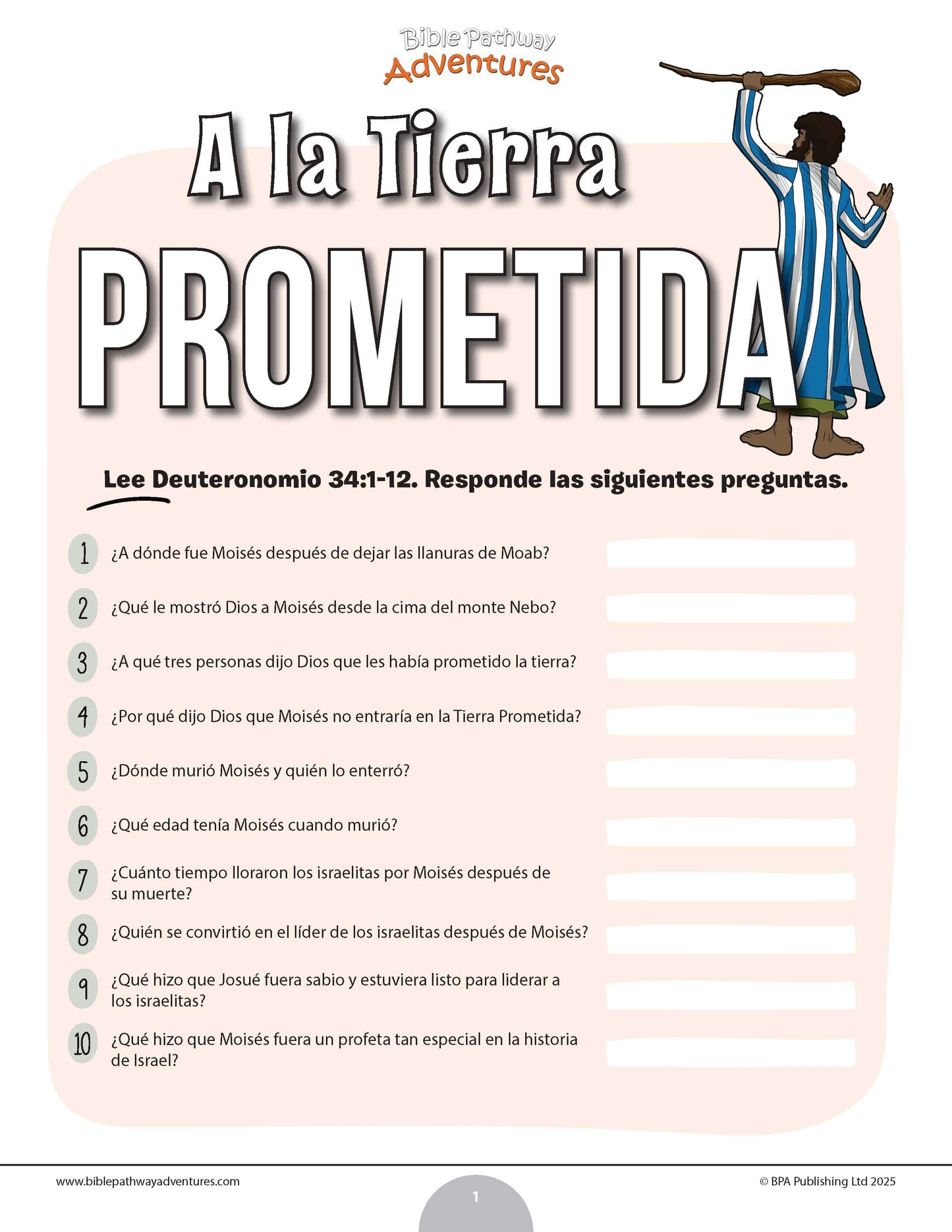 Cuestionario bíblico de la Tierra Prometida