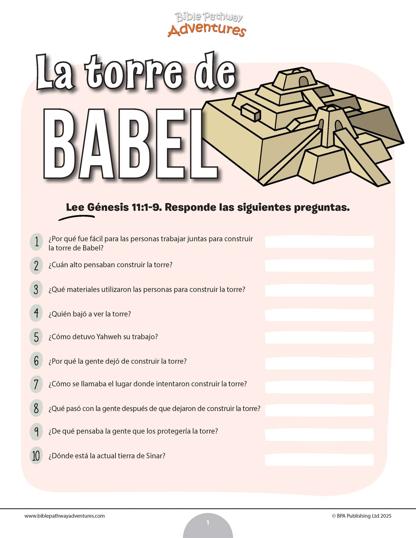 Cuestionario bíblico de la Torre de Babel