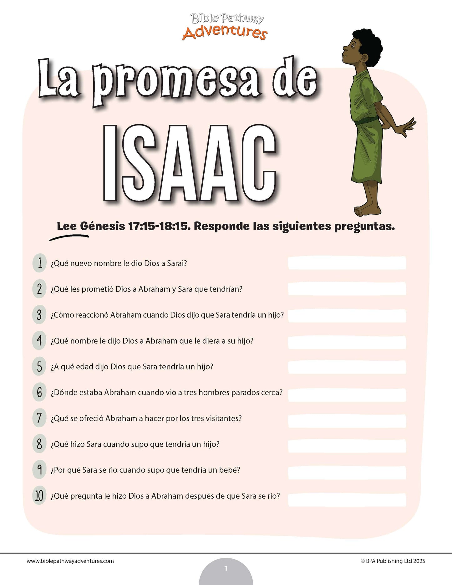 Cuestionario bíblico de la promesa de Isaac
