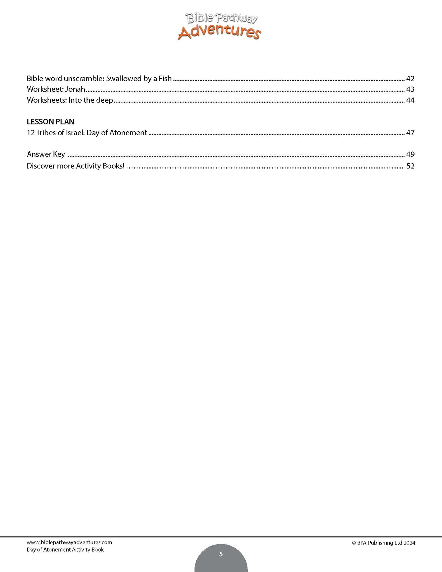 Day of Atonement Activity Book (PDF)