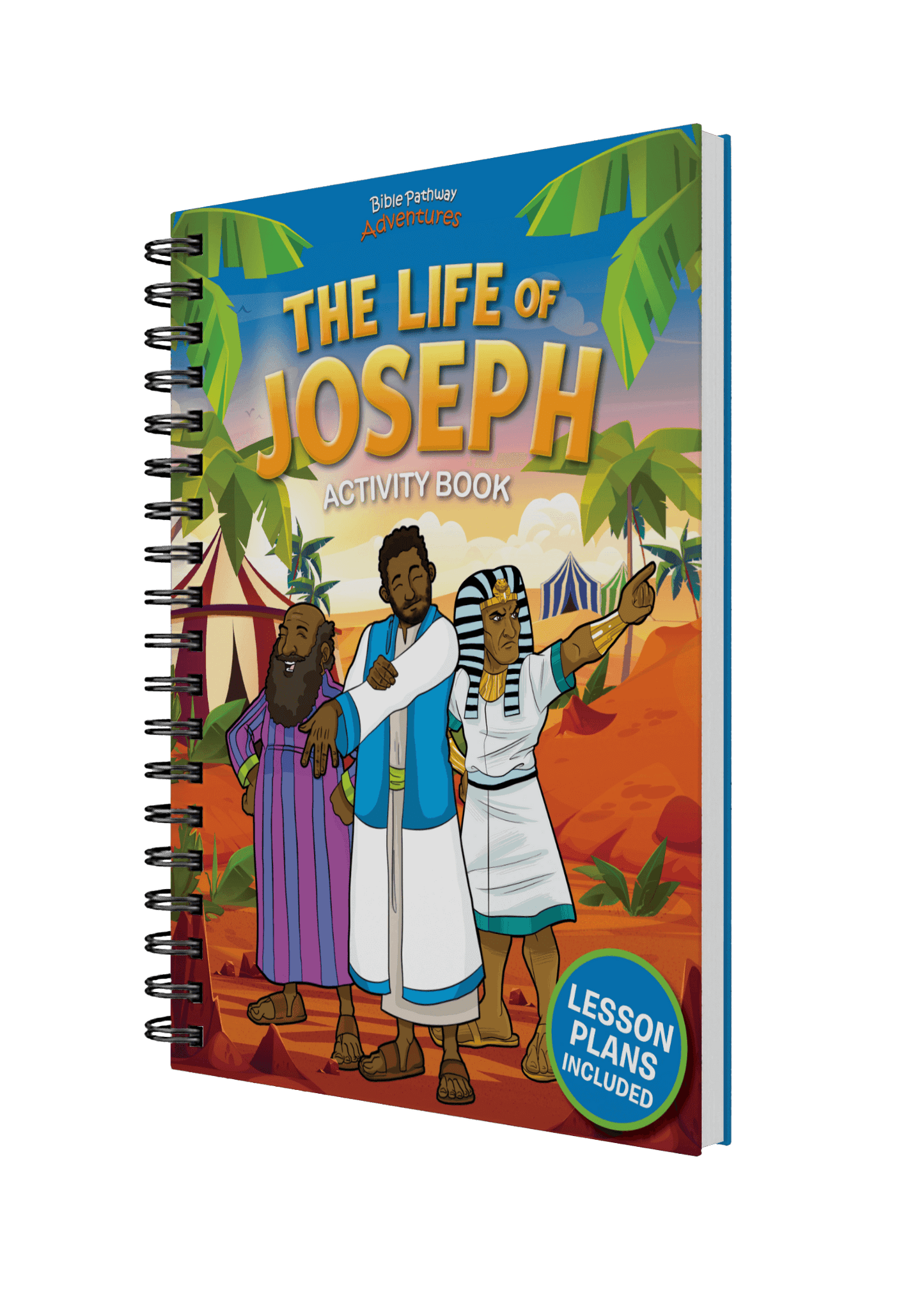 Activity book titled 'The Life of Joseph' with colorful cover featuring characters and lesson plans included.