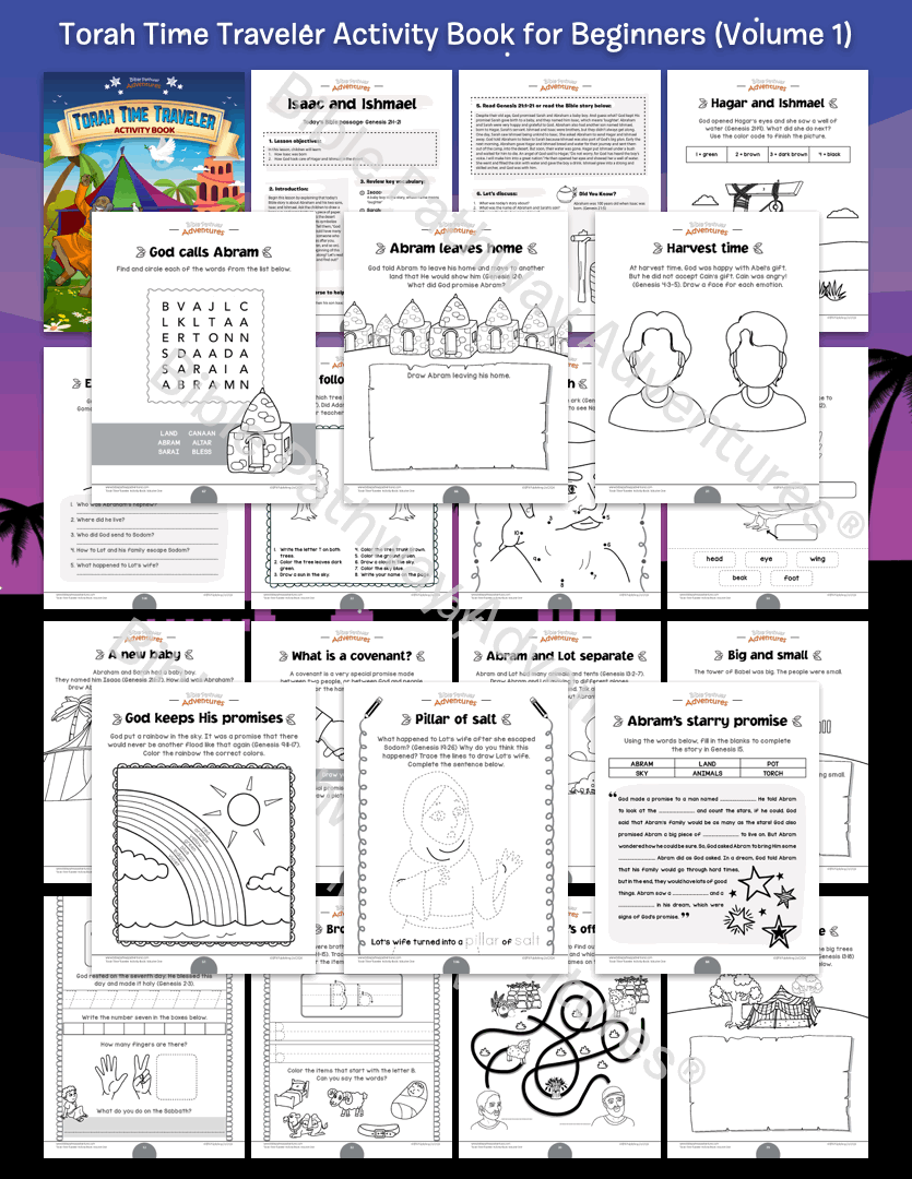 Torah Time Traveler Activity Book for Beginners: Volume 1 (PDF)