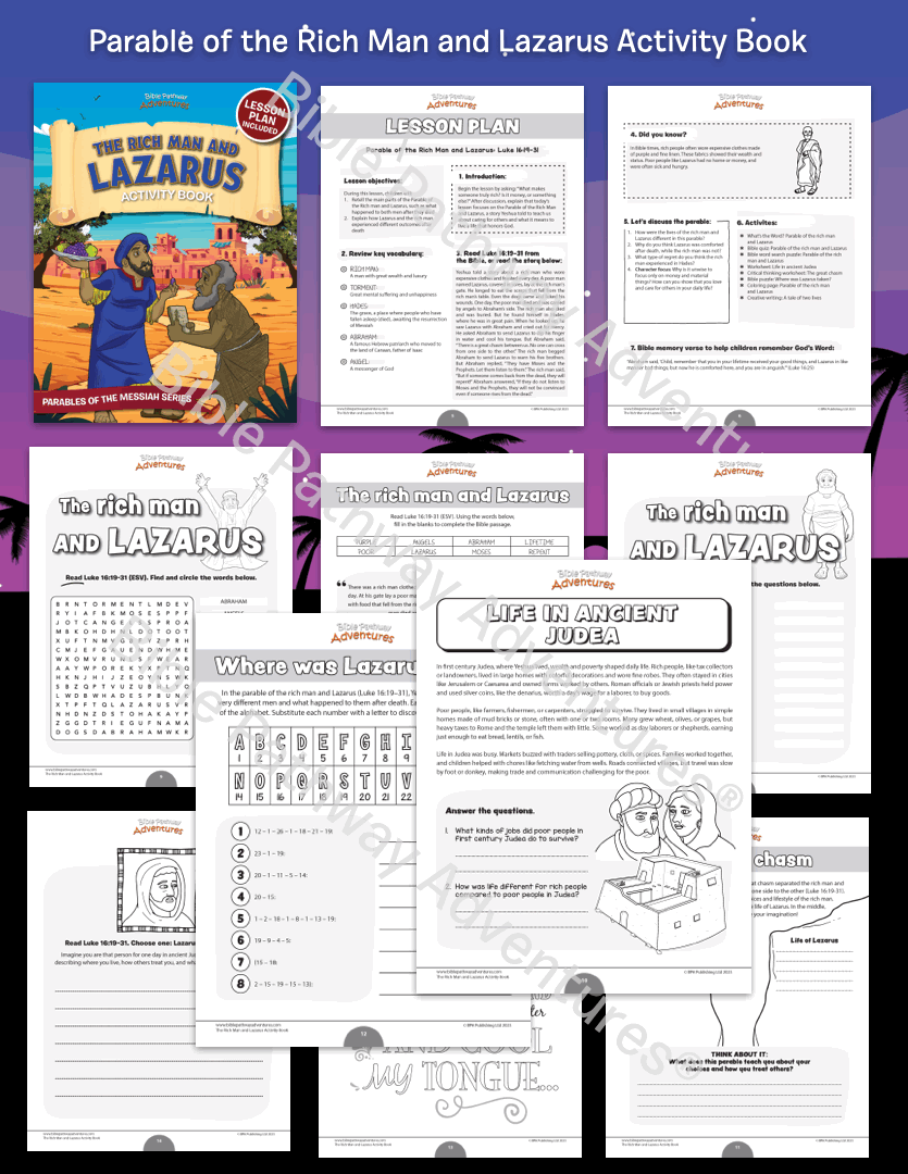 Parable of the Rich Man and Lazarus Activity Book (PDF)
