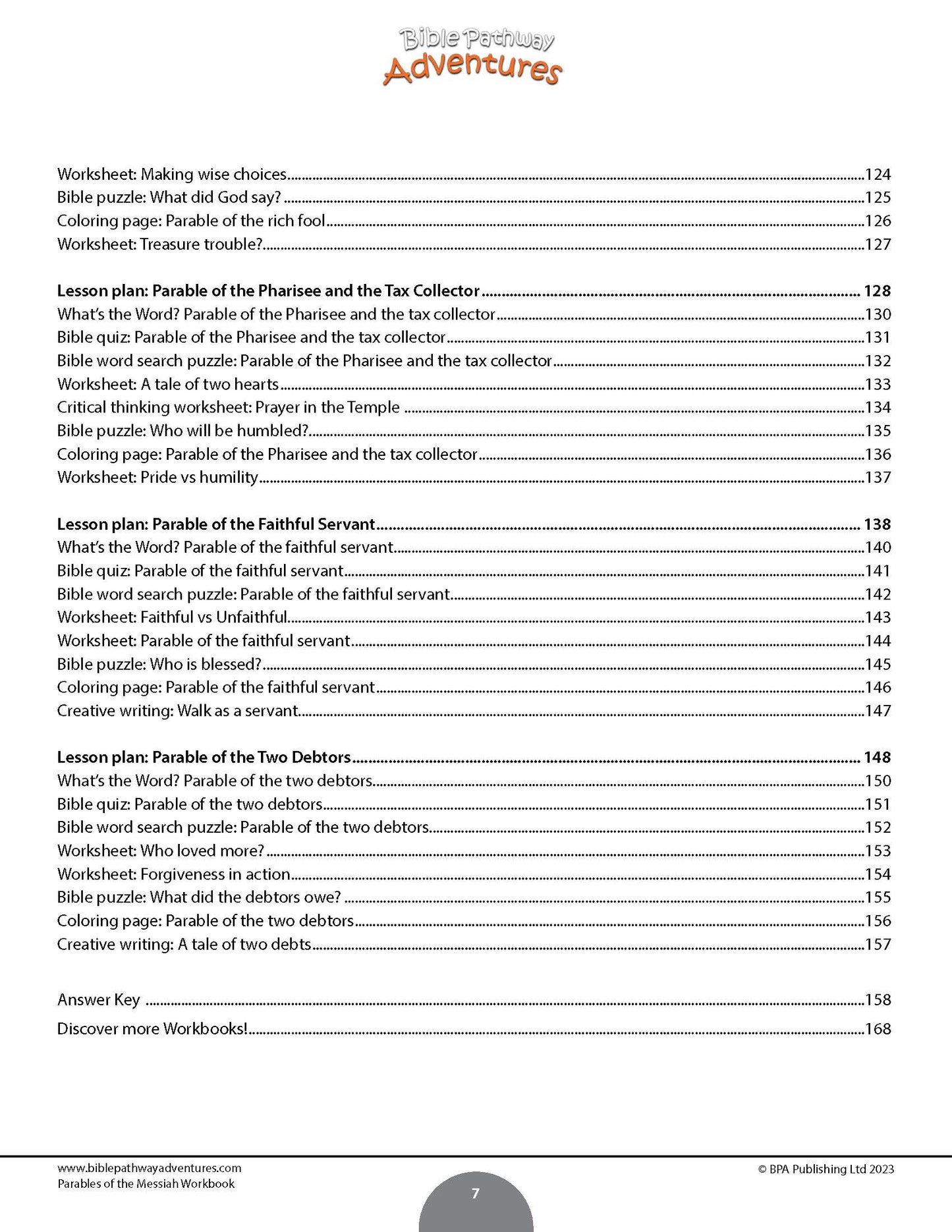 Parables of the Messiah Workbook (PDF)