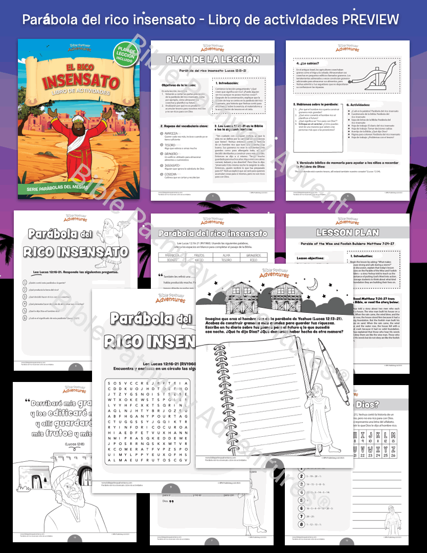 Parábola del rico insensato: Libro de actividades (PDF)
