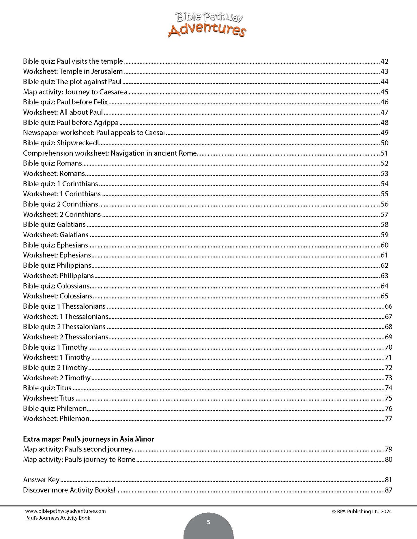 Paul's Journeys Activity Book (PDF)