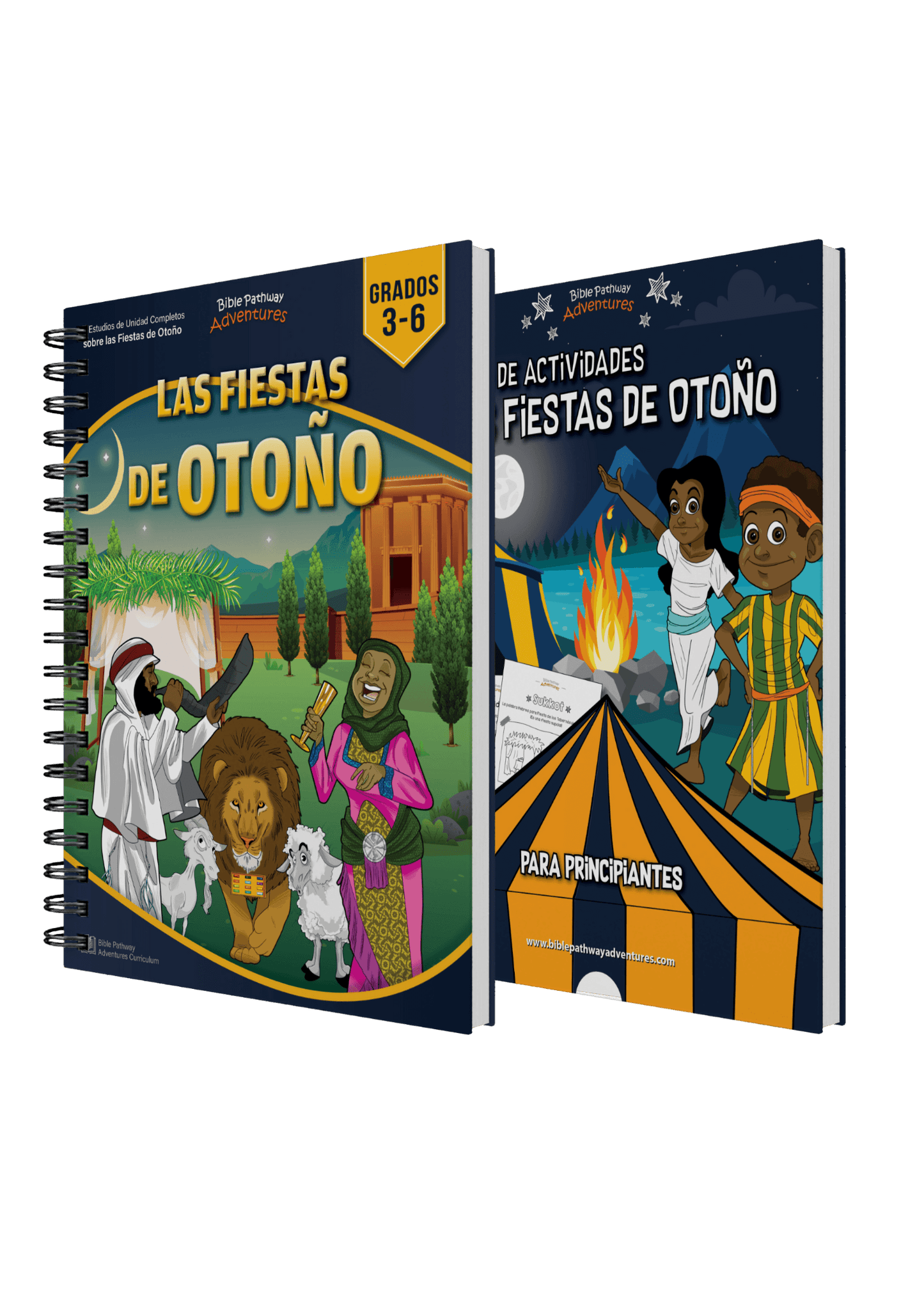 Two Spanish educational booklets for grades 3-6 titled 'Las Fiestas de Otoño' and 'De Actividades Fiestas de Otoño' shown against a plain white background.