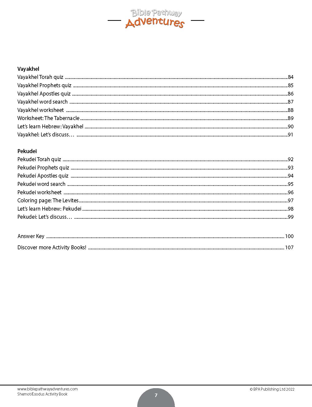 Shemot / Exodus Torah Portion Activity Book (PDF)