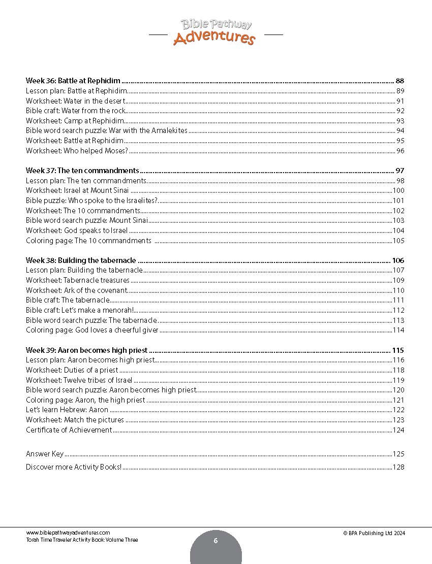 Torah Time Traveler Activity Book for Beginners: Volume 3 (PDF)