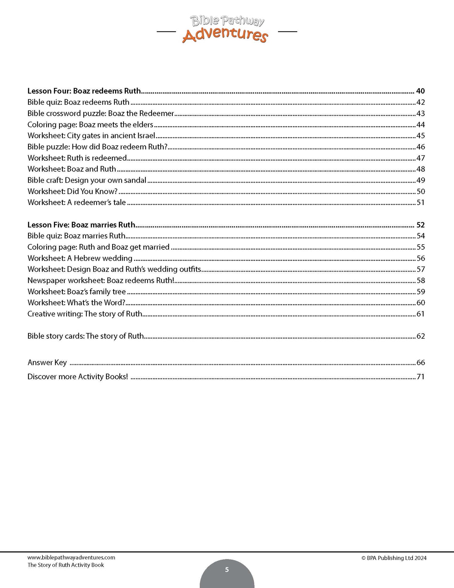 The Story of Ruth Activity Book (PDF)