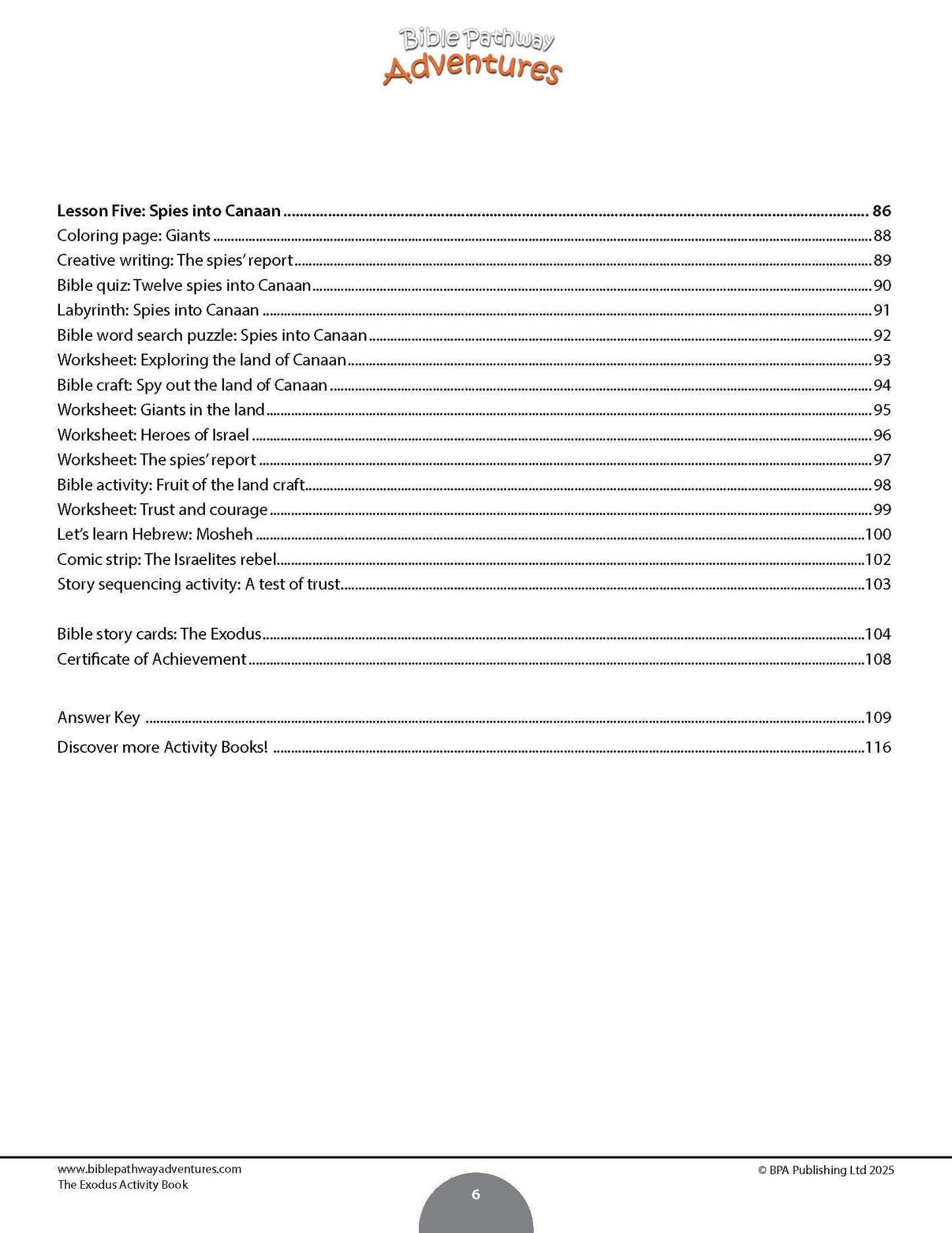 The Exodus Activity Book (PDF)