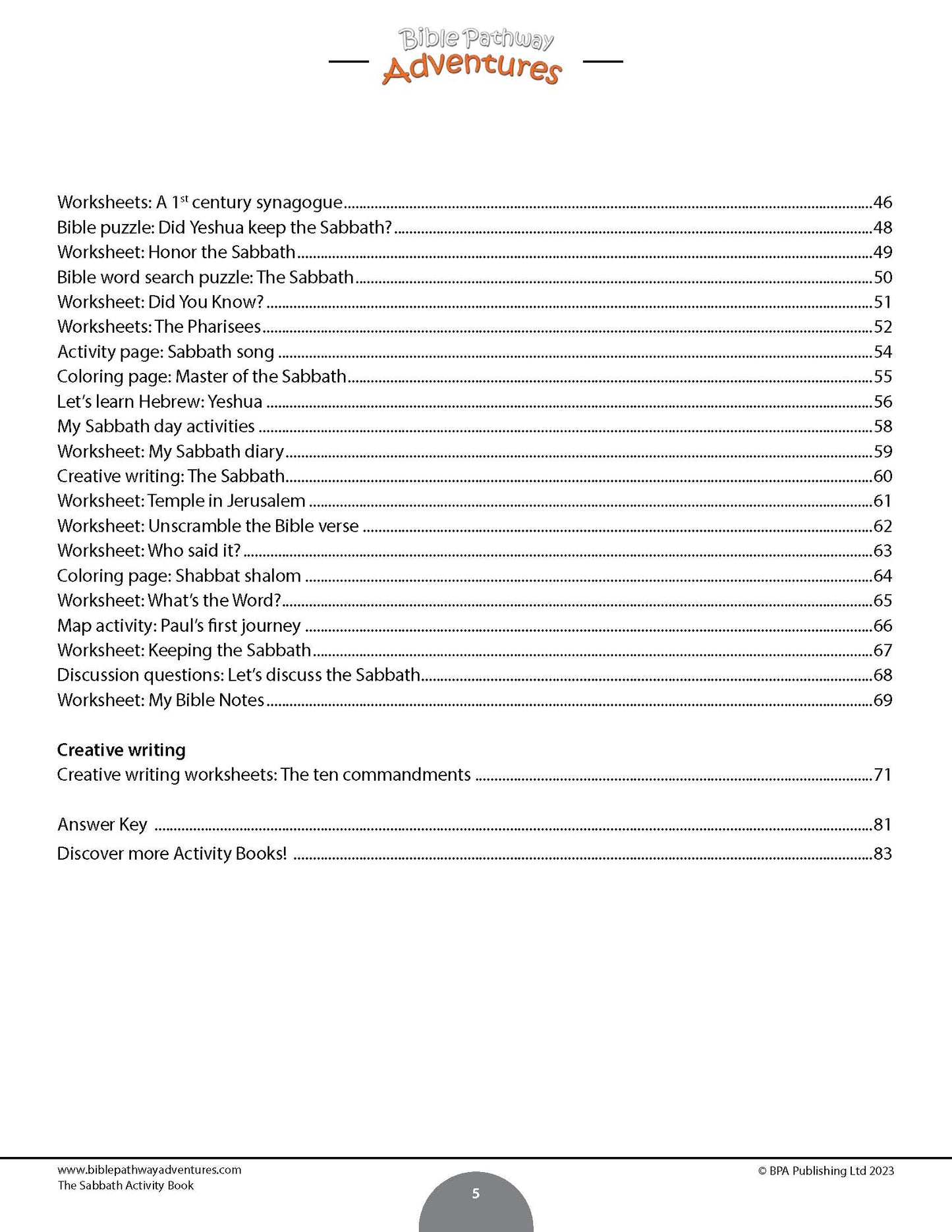 The Sabbath Activity Book (PDF)