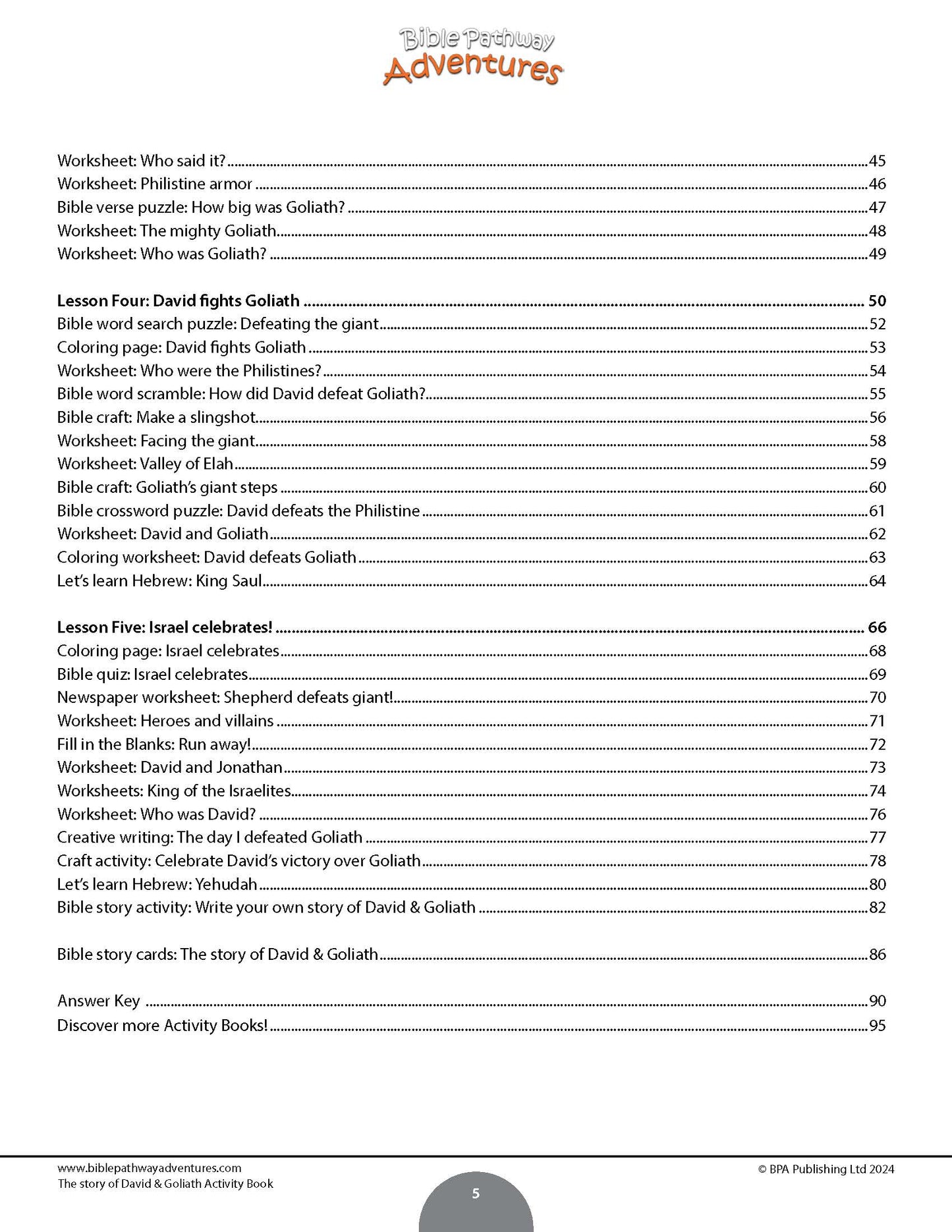 David & Goliath Activity Book (PDF)