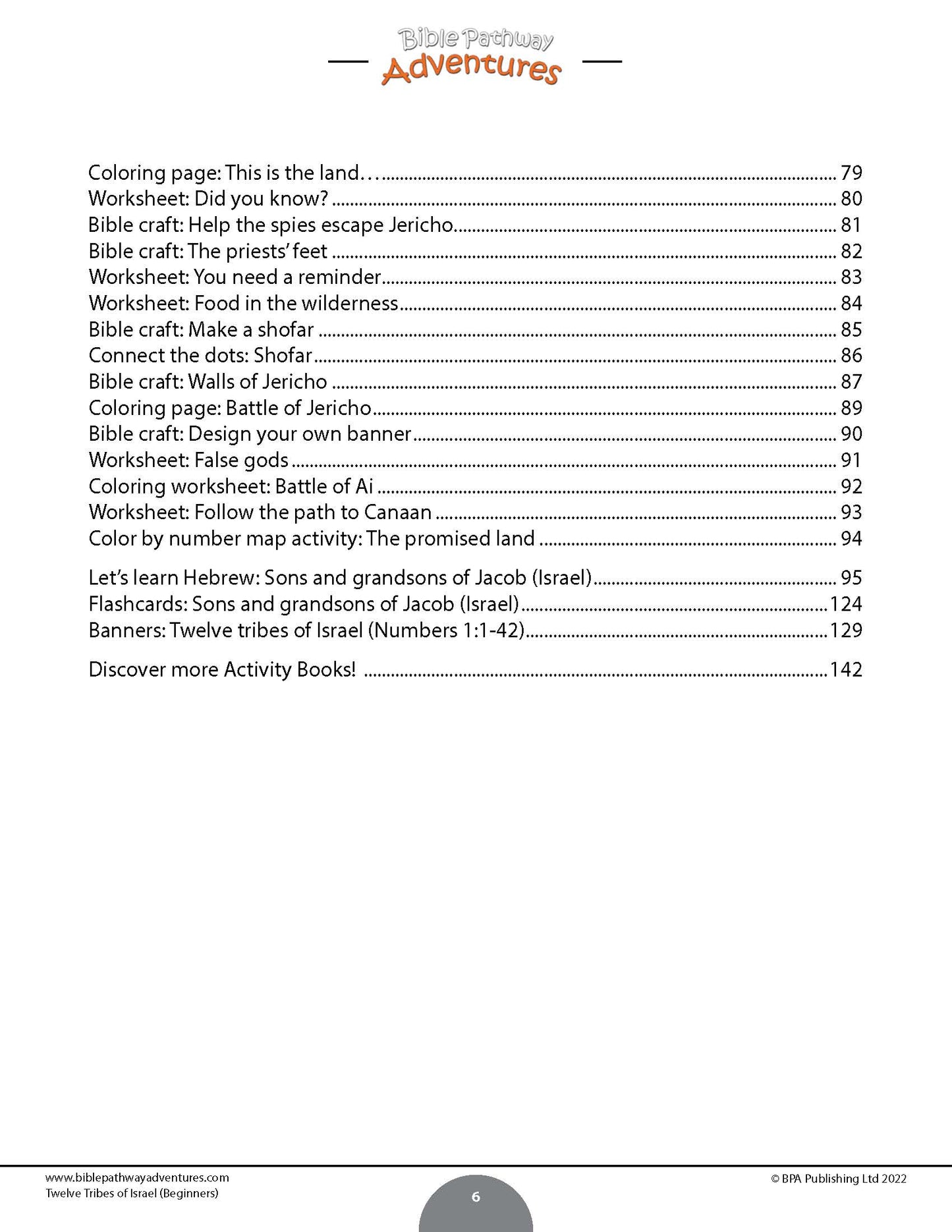 Twelve Tribes of Israel Activity Book for Beginners (PDF)