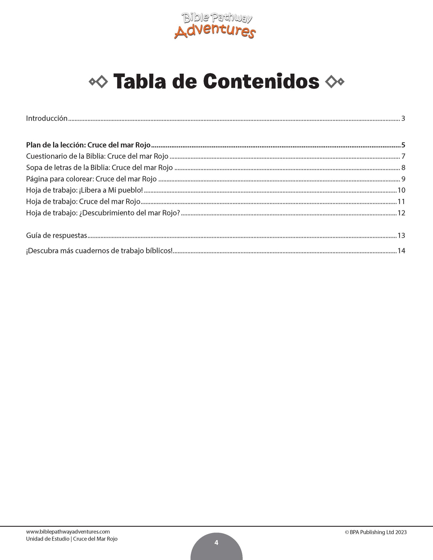 Cruce del mar Rojo: Libro de actividades
