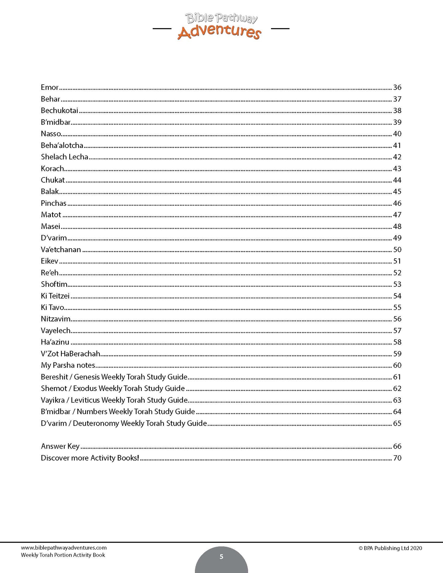 Weekly Torah Portion Activity Book (PDF)