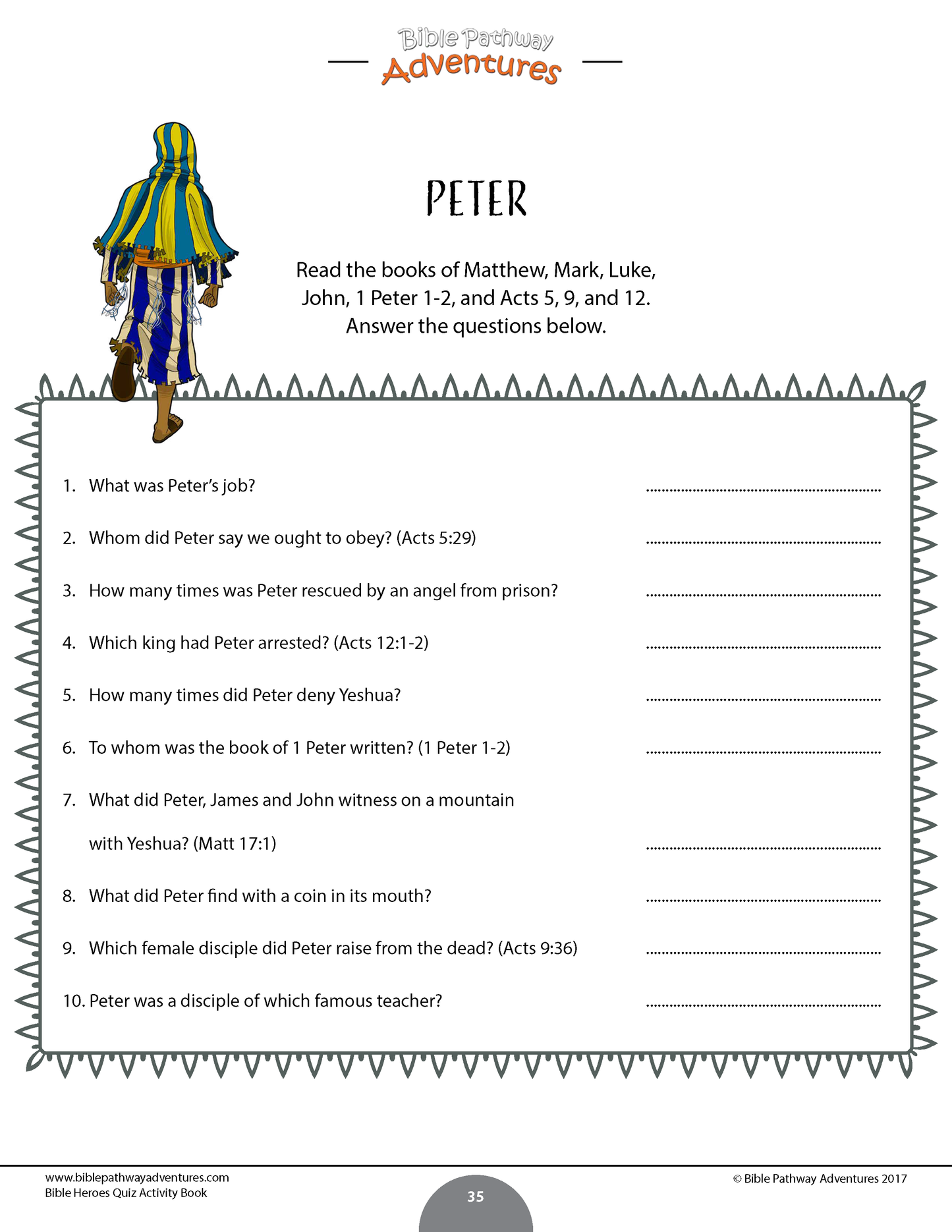 Libro de preguntas de los héroes de la Biblia