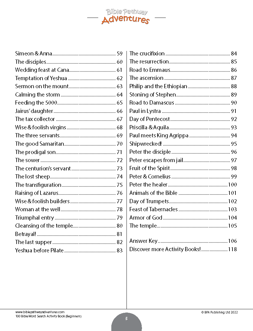 Bible Word Search Activity Book for Beginners (PDF)