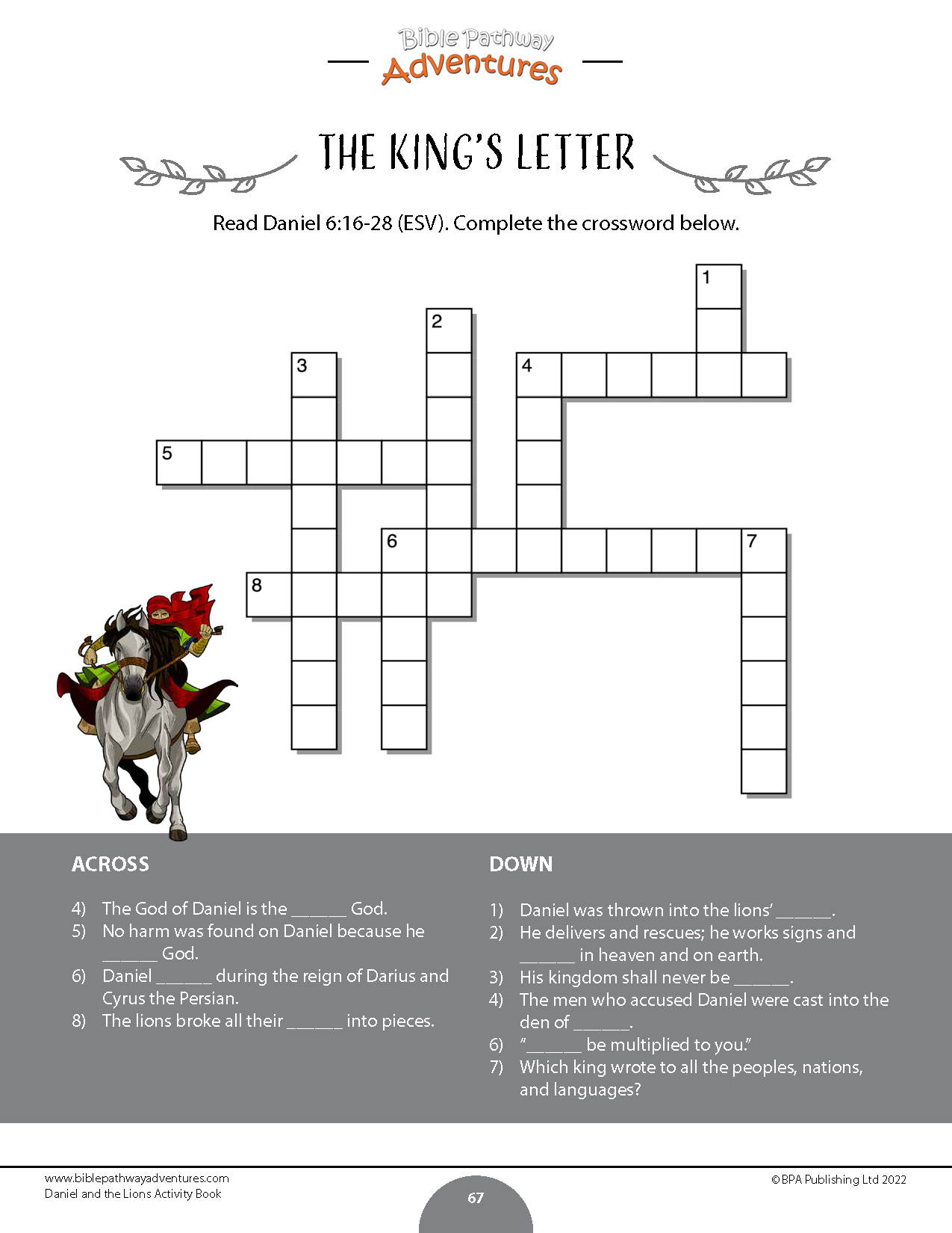 Daniel and the Lions Activity Book (PDF)