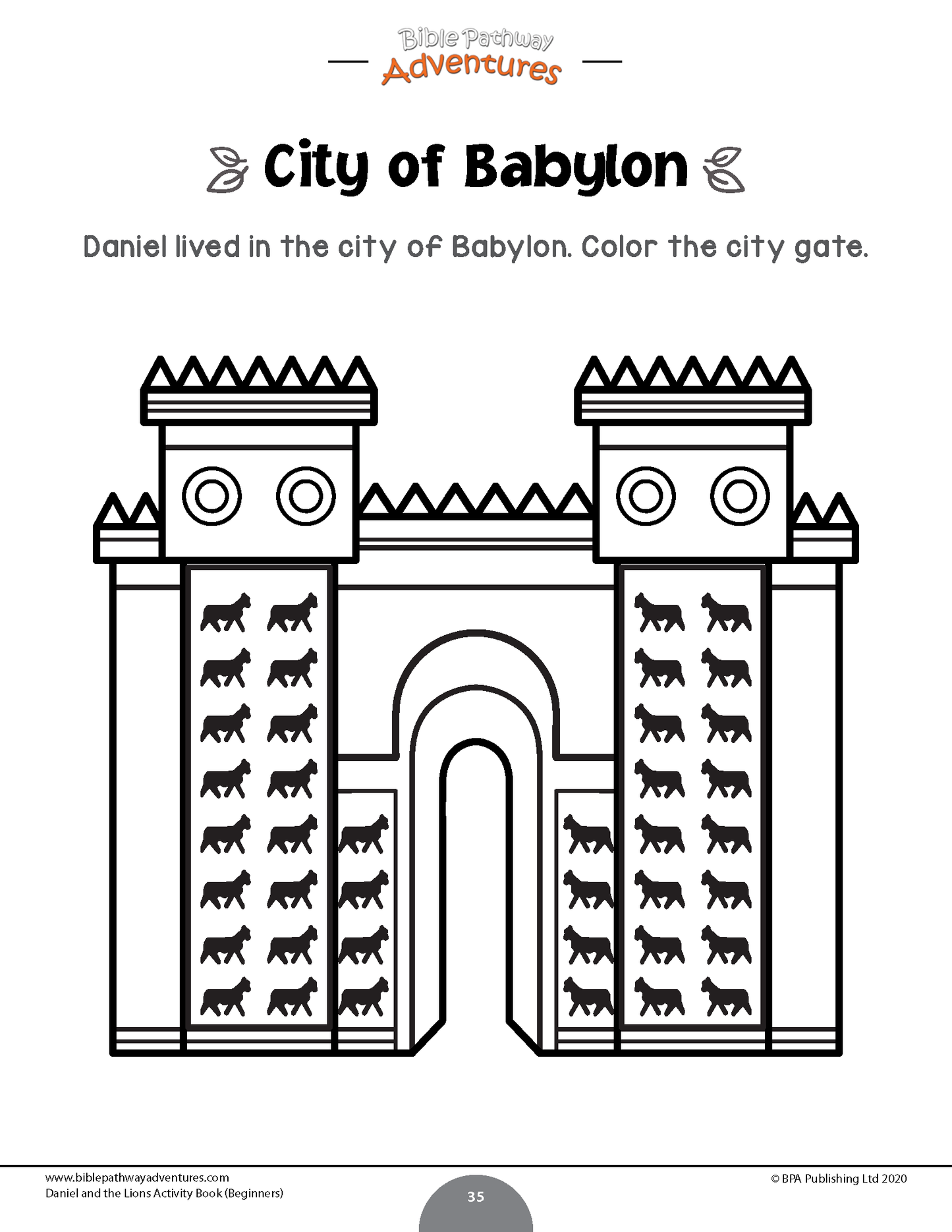 Daniel and the Lions Activity Book for Beginners (PDF)