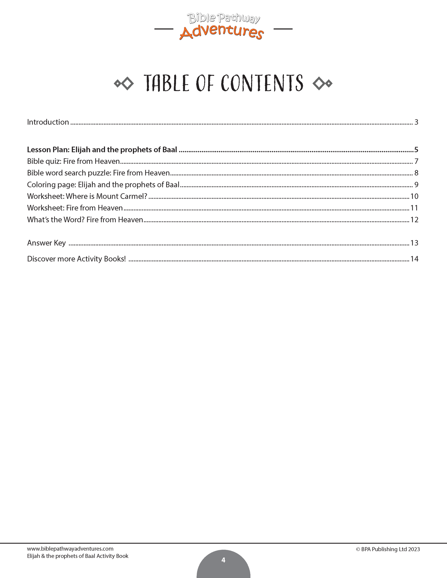 Elijah & the Prophets of Baal Activity Book (PDF)