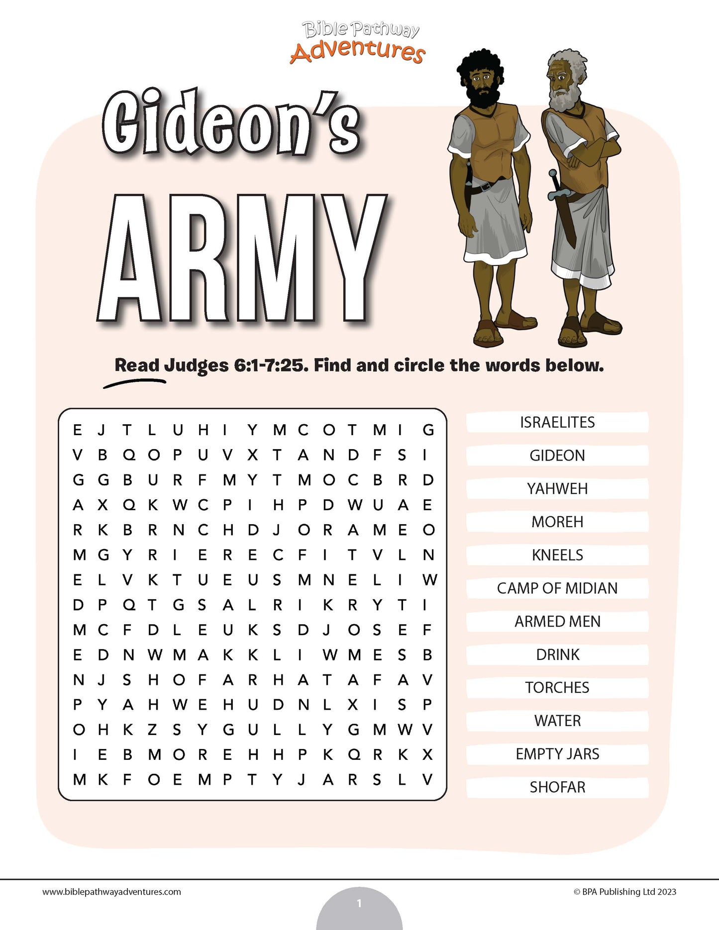Gideon's 300, Gideon's army, Gideon bible puzzle