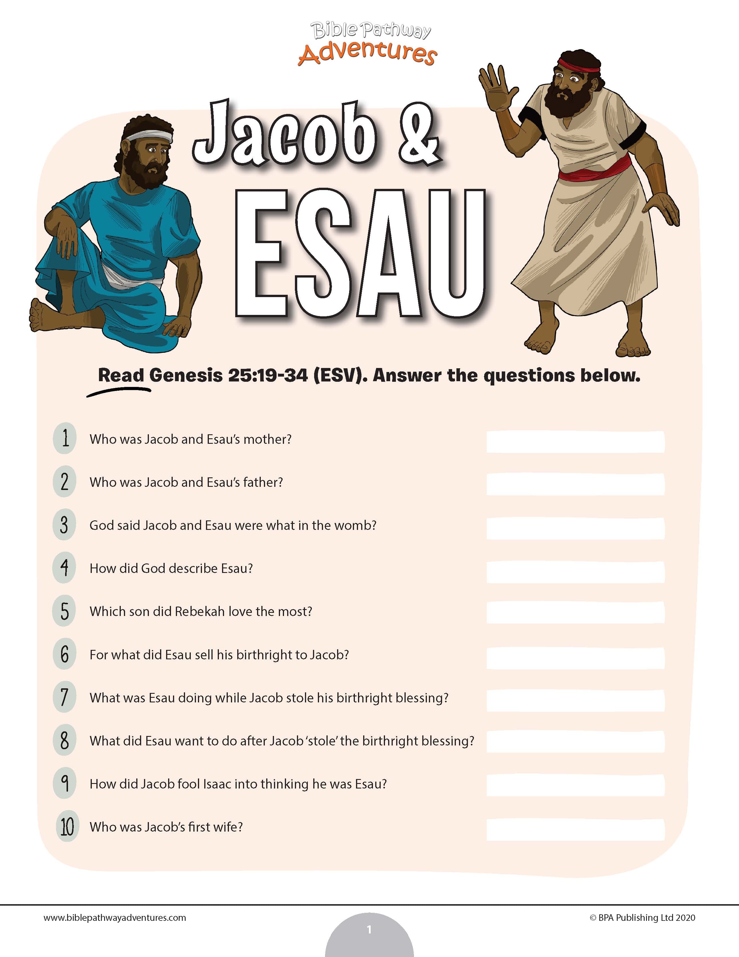 Jacob Esau Bible Jacob Esau Bible