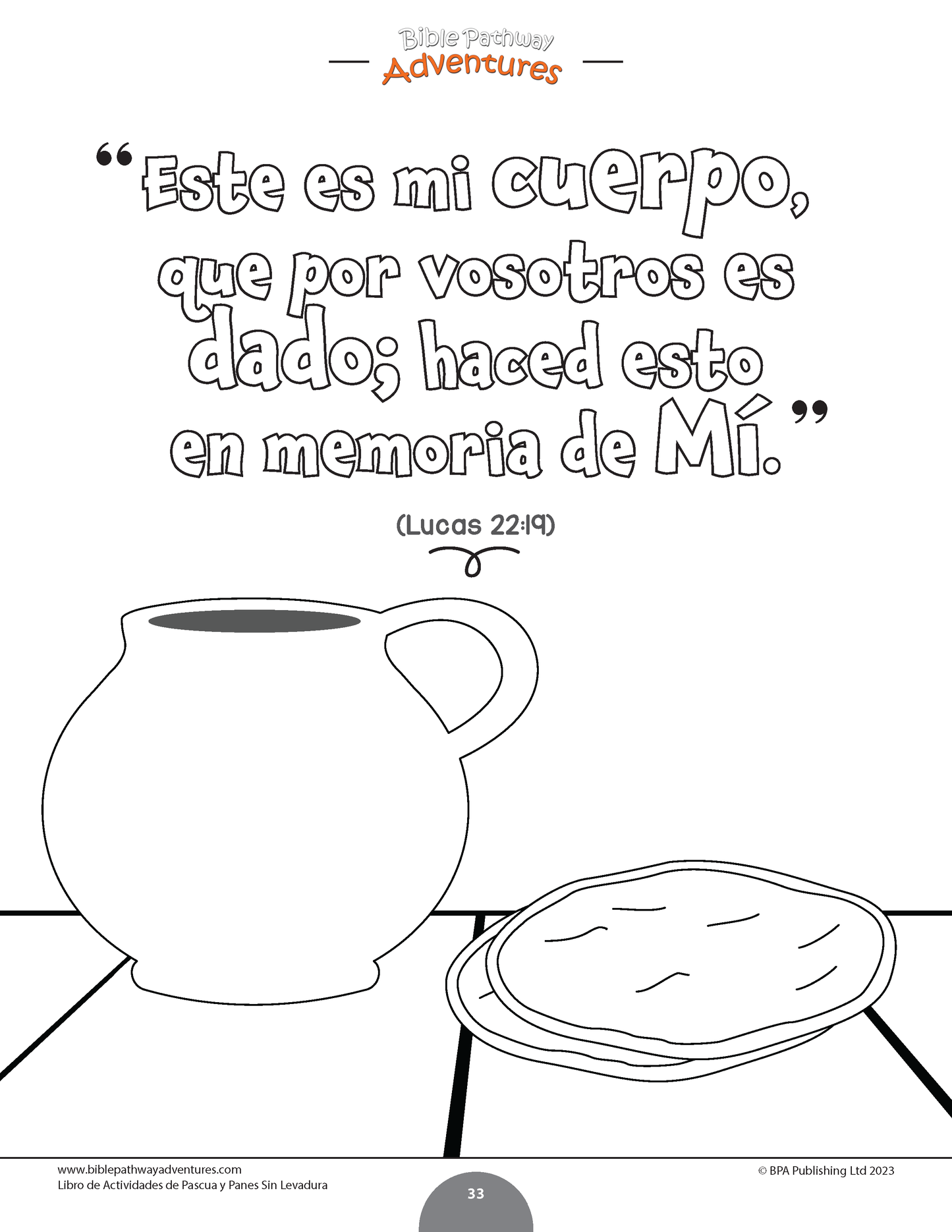 Libro de actividades de Pascua y Panes Sin Levadura (PDF)