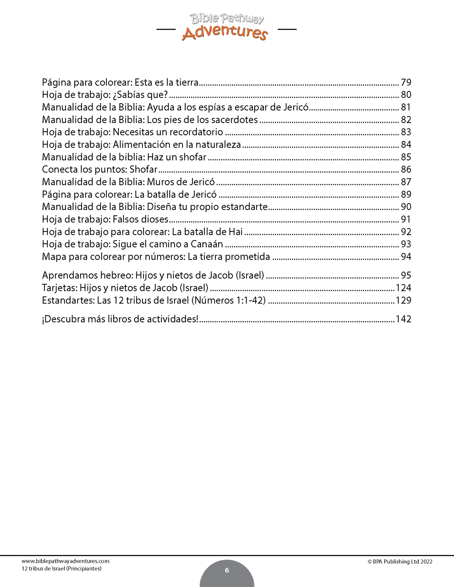 Libro de actividades de las 12 tribus de Israel para principiantes (PDF)