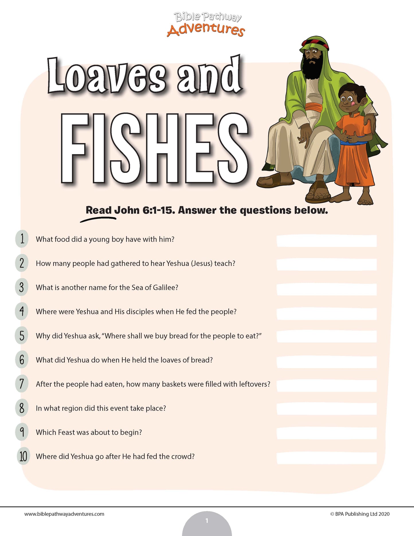 Loaves and Fishes Bible quiz (PDF)
