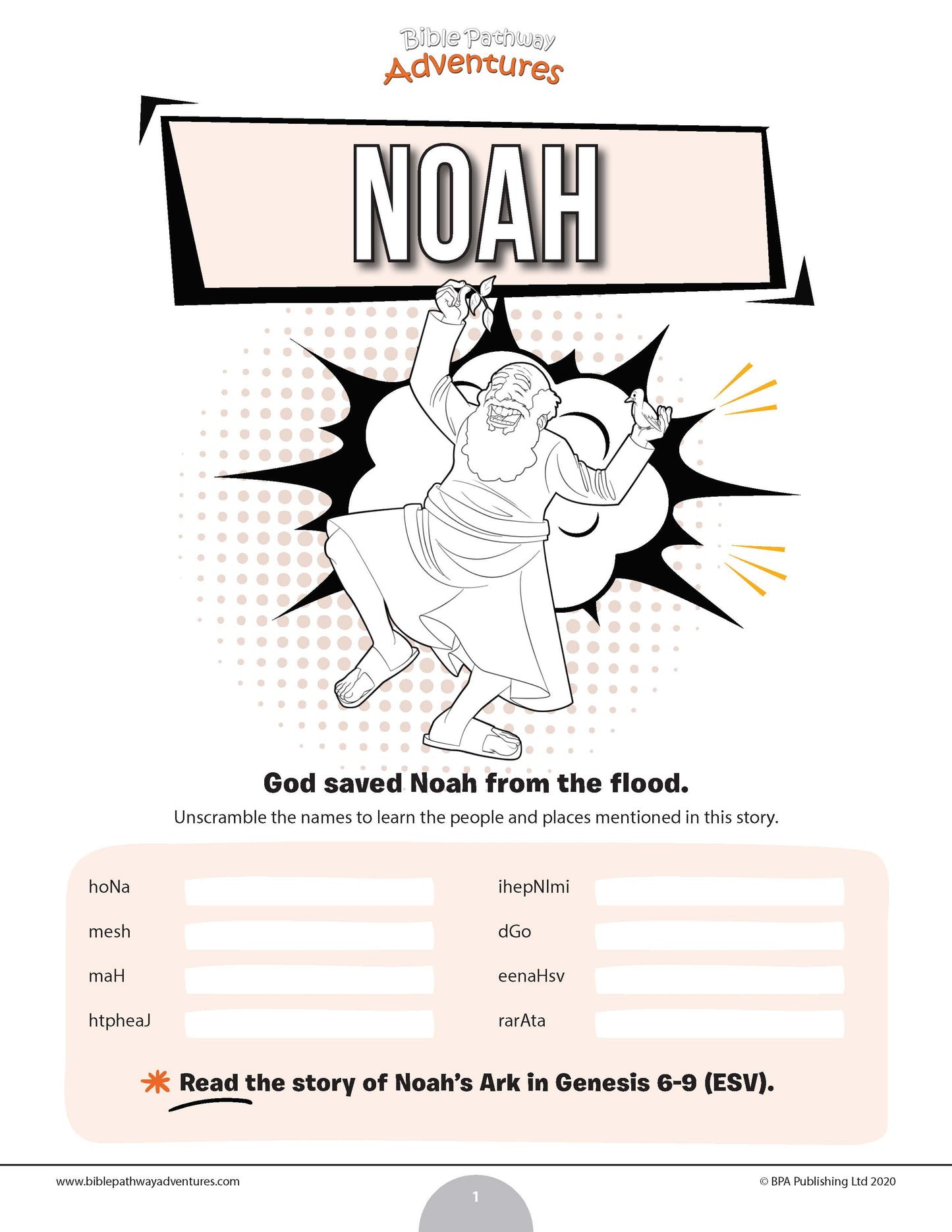 Noah Bible word scramble (PDF)
