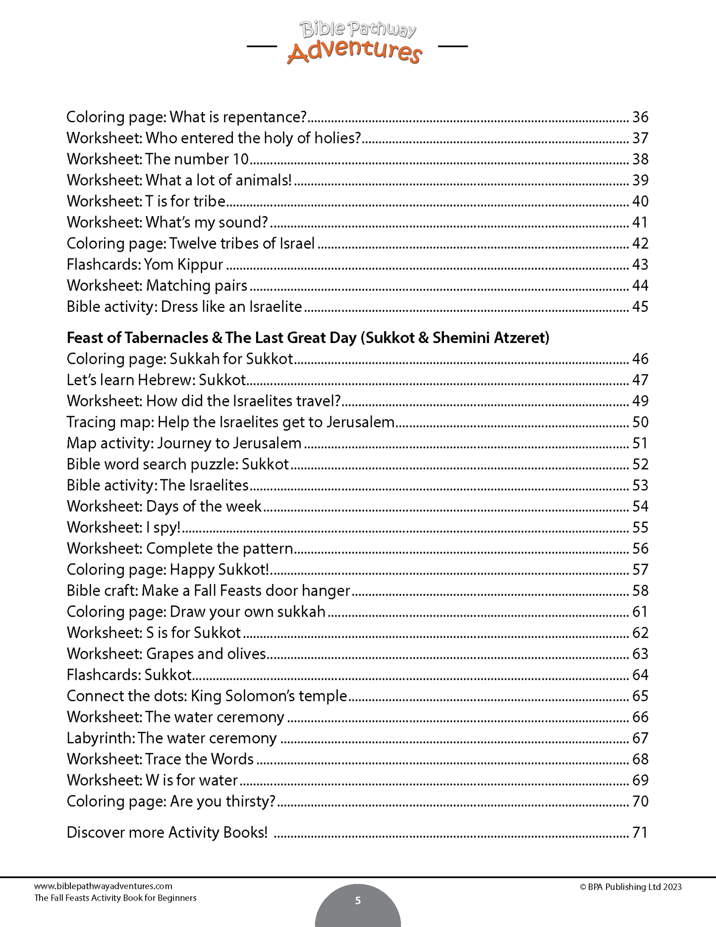 BUNDLE: The Fall Feasts Activity Books (PDF)