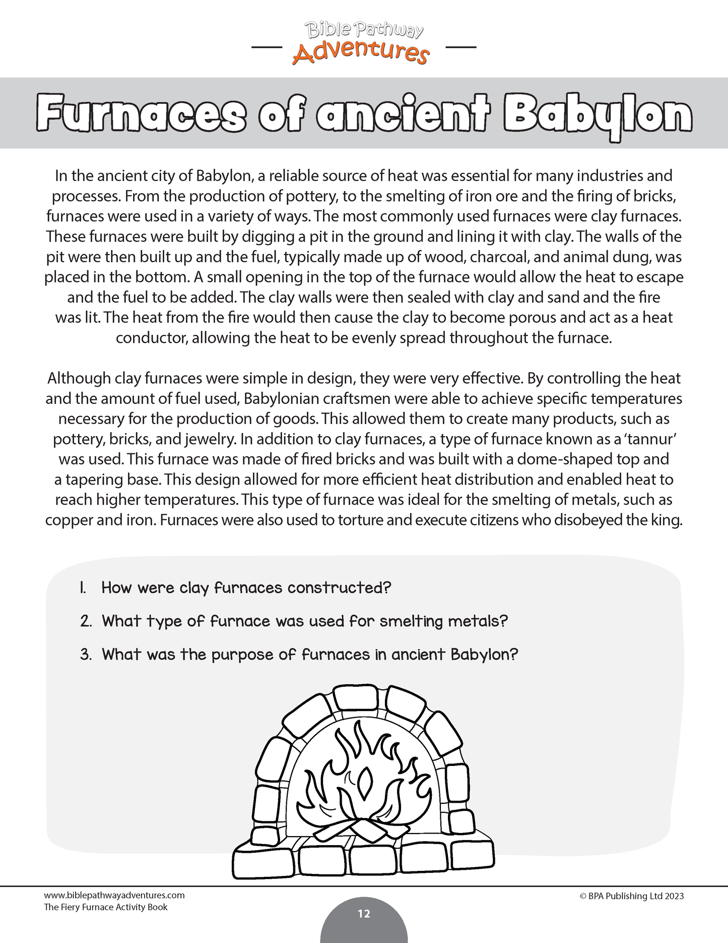 The Fiery Furnace Activity Book (PDF)