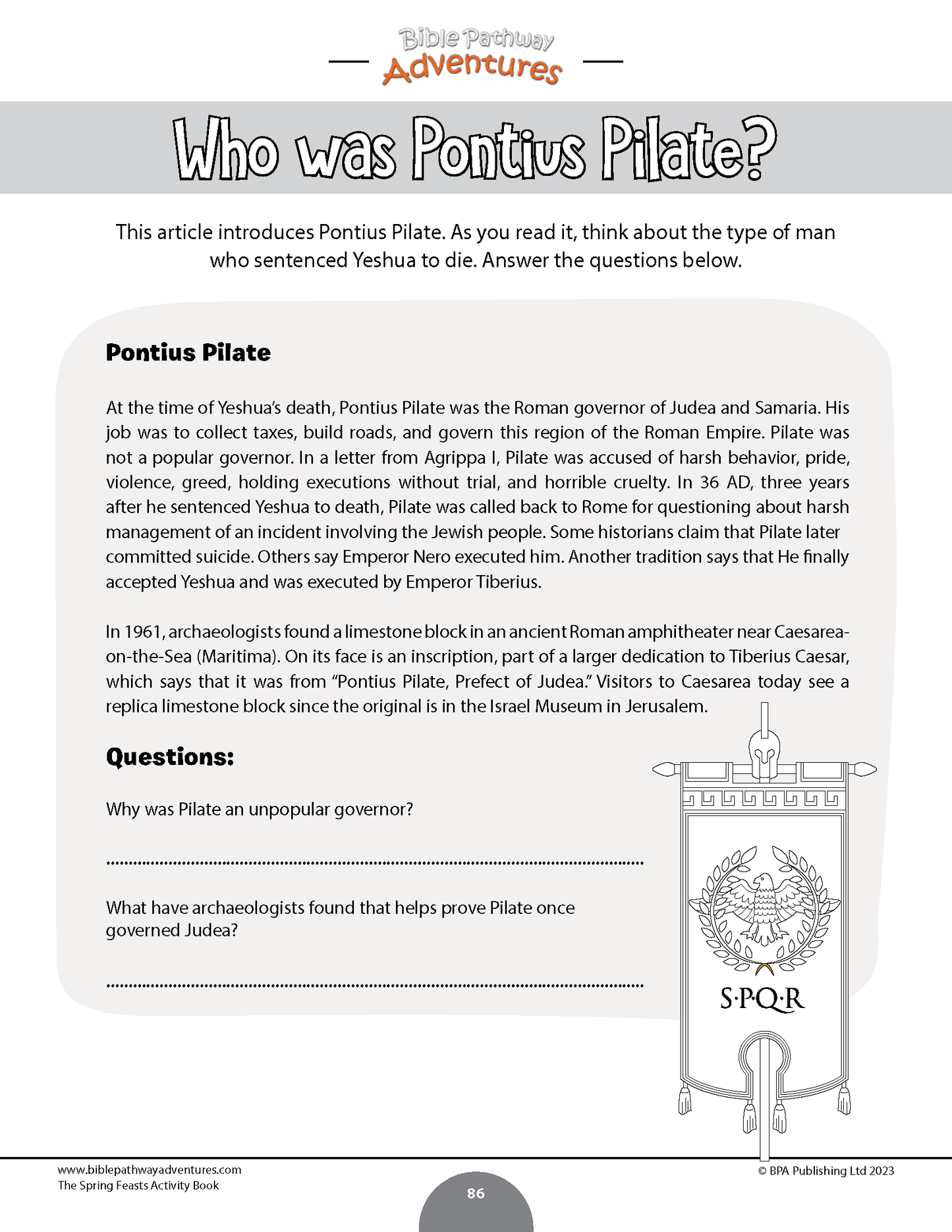 The Spring Feasts Activity Book (PDF)