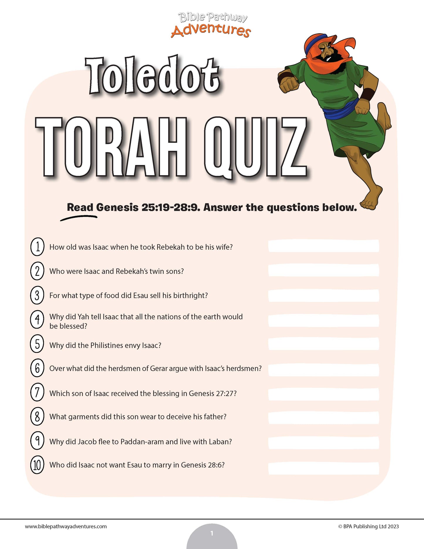 Cuestionario de Toledot Torá