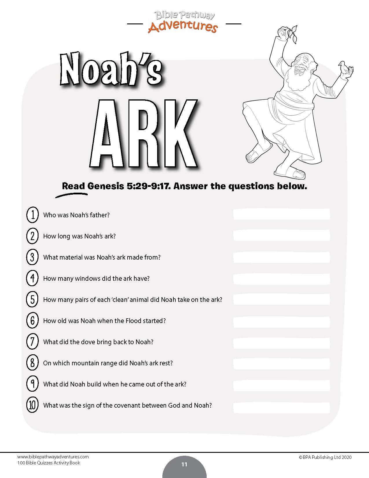 Noah's Ark bible quiz