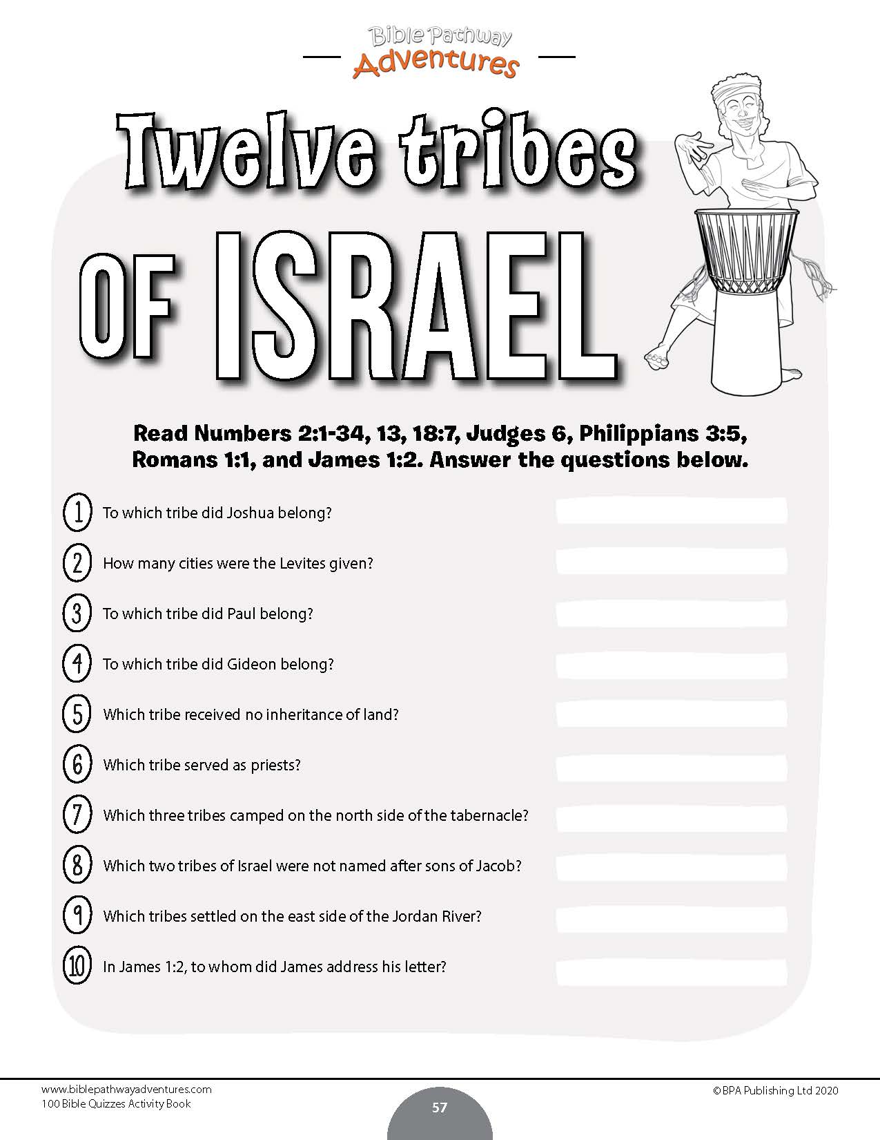12 Tribes of Israel Bible quiz
