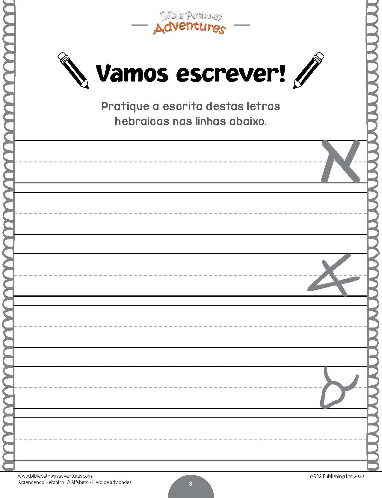 Aprendendo Hebraico: O Alfabeto - Livro de atividades